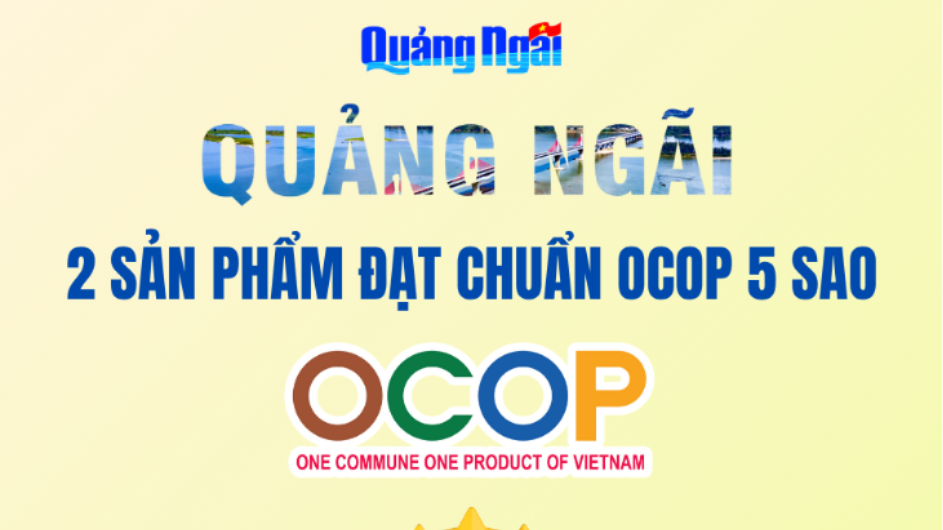 Quảng Ngãi có 2 sản phẩm được công nhận OCOP 5 sao cấp Quốc gia