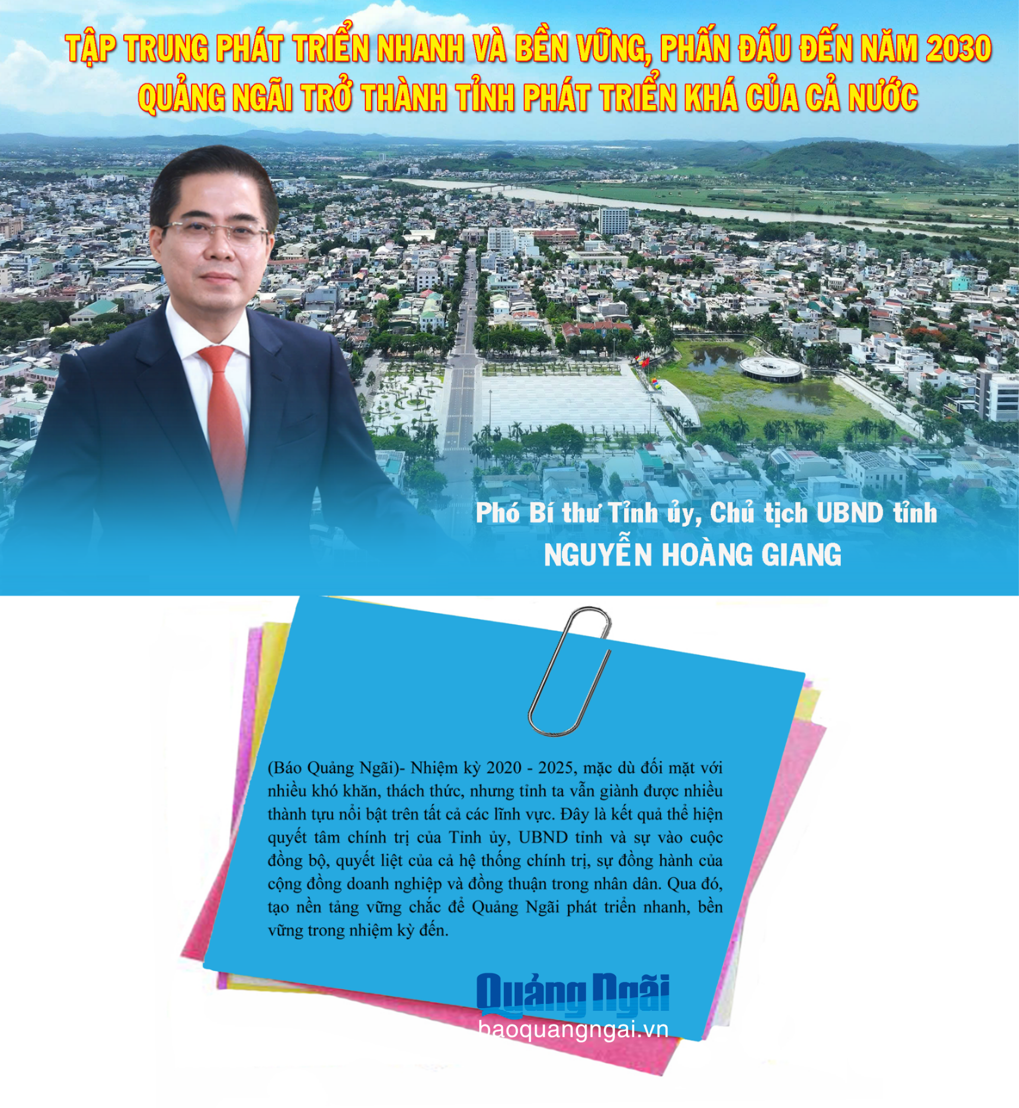 [Emagazine]. Tập trung phát triển nhanh và bền vững, phấn đấu đến năm 2030 Quảng Ngãi trở thành tỉnh phát triển khá của cả nước