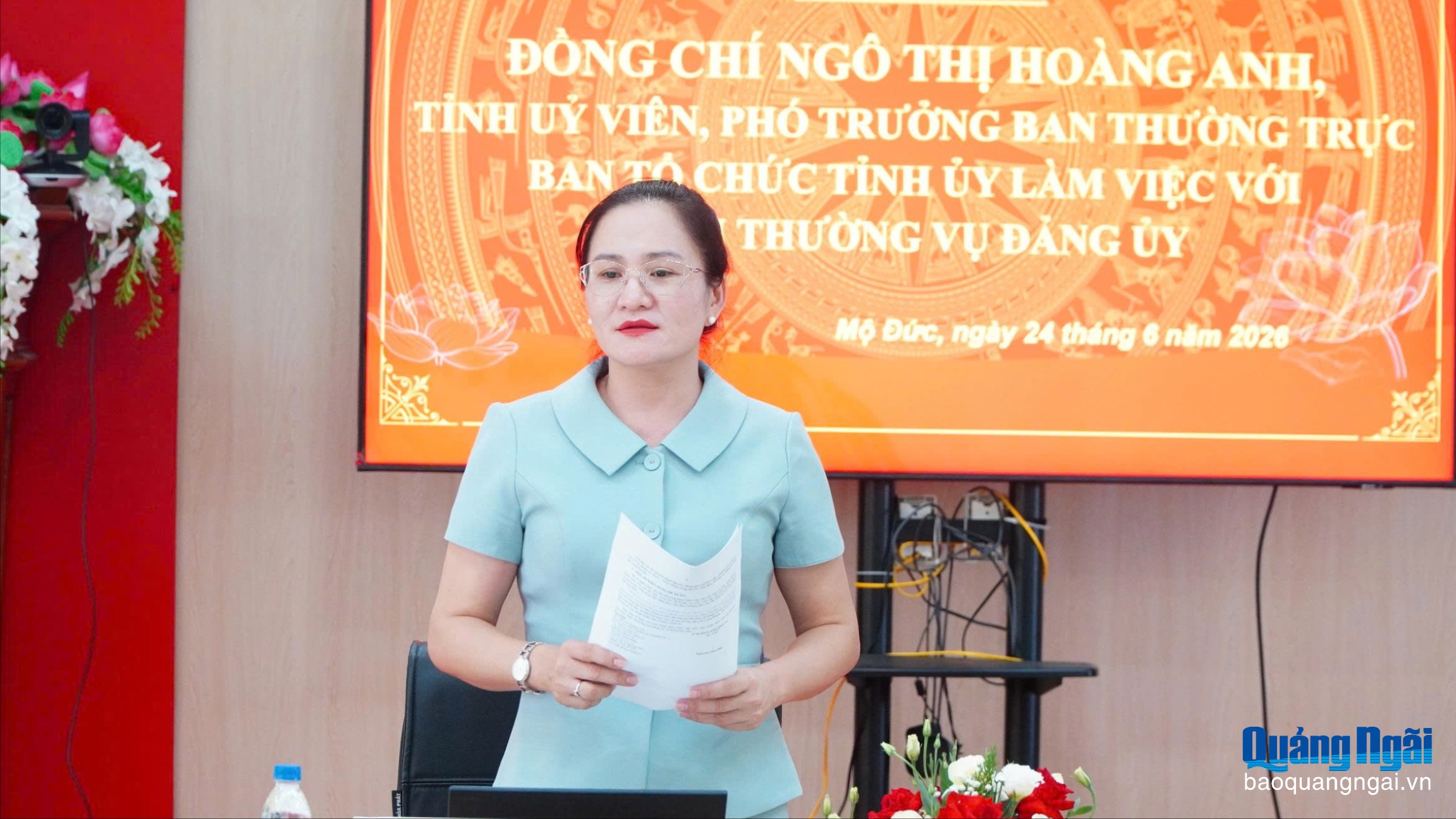 Phó Trưởng ban Thường trực Ban Tổ chức Tỉnh ủy làm việc với xã Mộ Đức