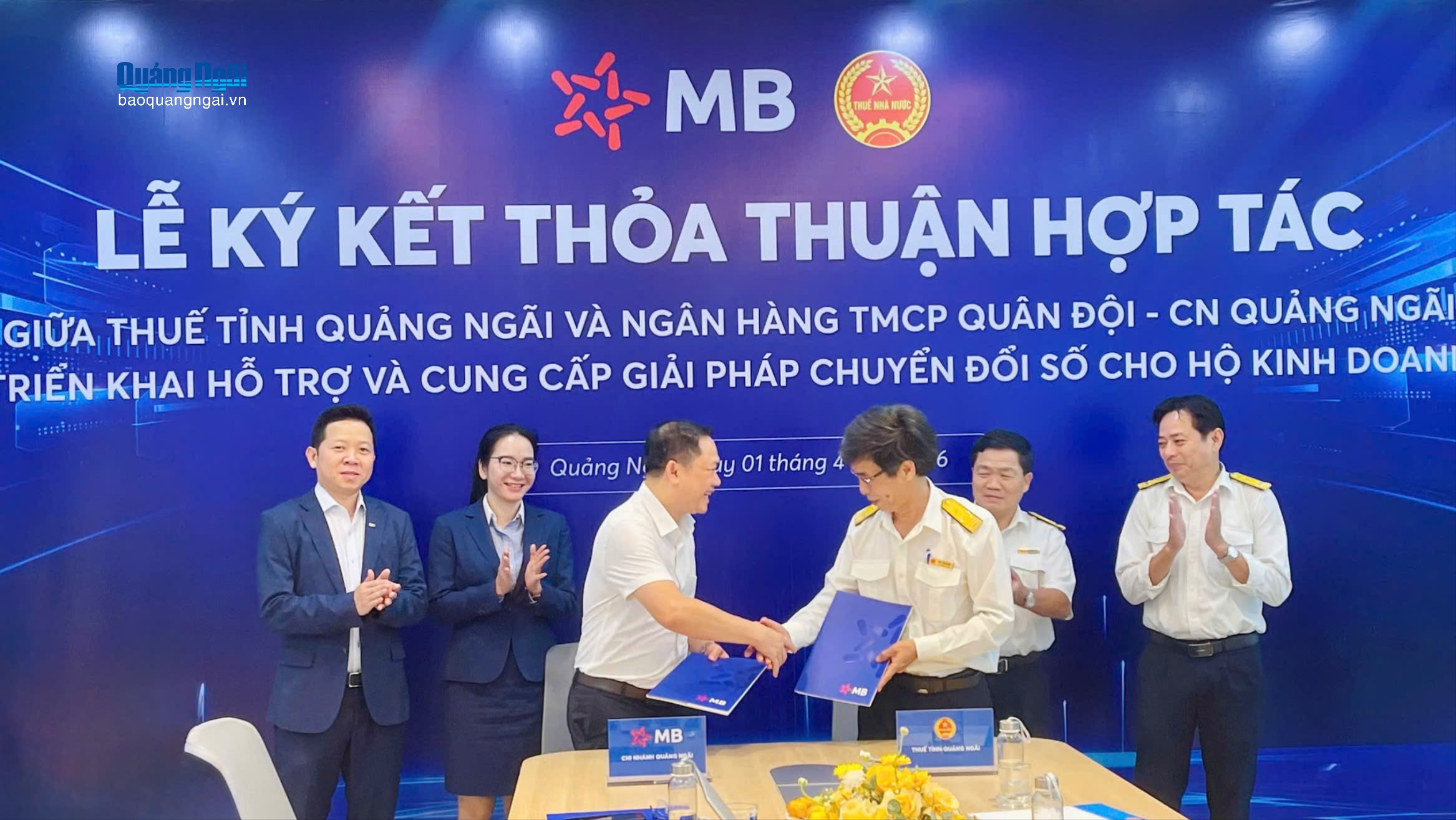 Thuế tỉnh Quảng Ngãi và MB Quảng Ngãi ký kết hợp tác chuyển đổi số cho hộ kinh doanh