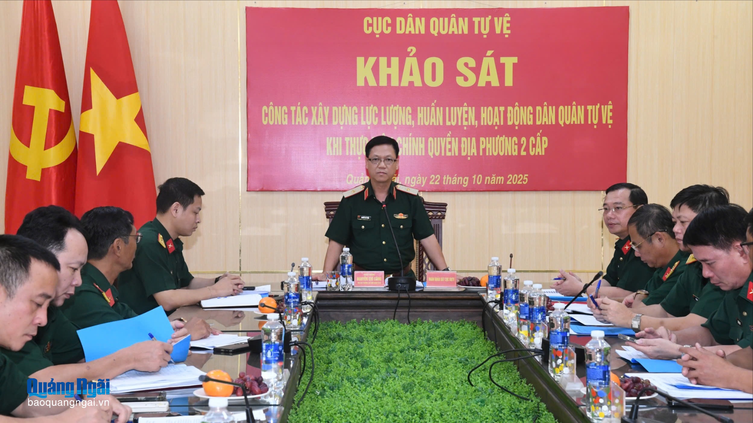 Cục Dân quân tự vệ khảo sát công tác xây dựng lực lượng tại Quảng Ngãi