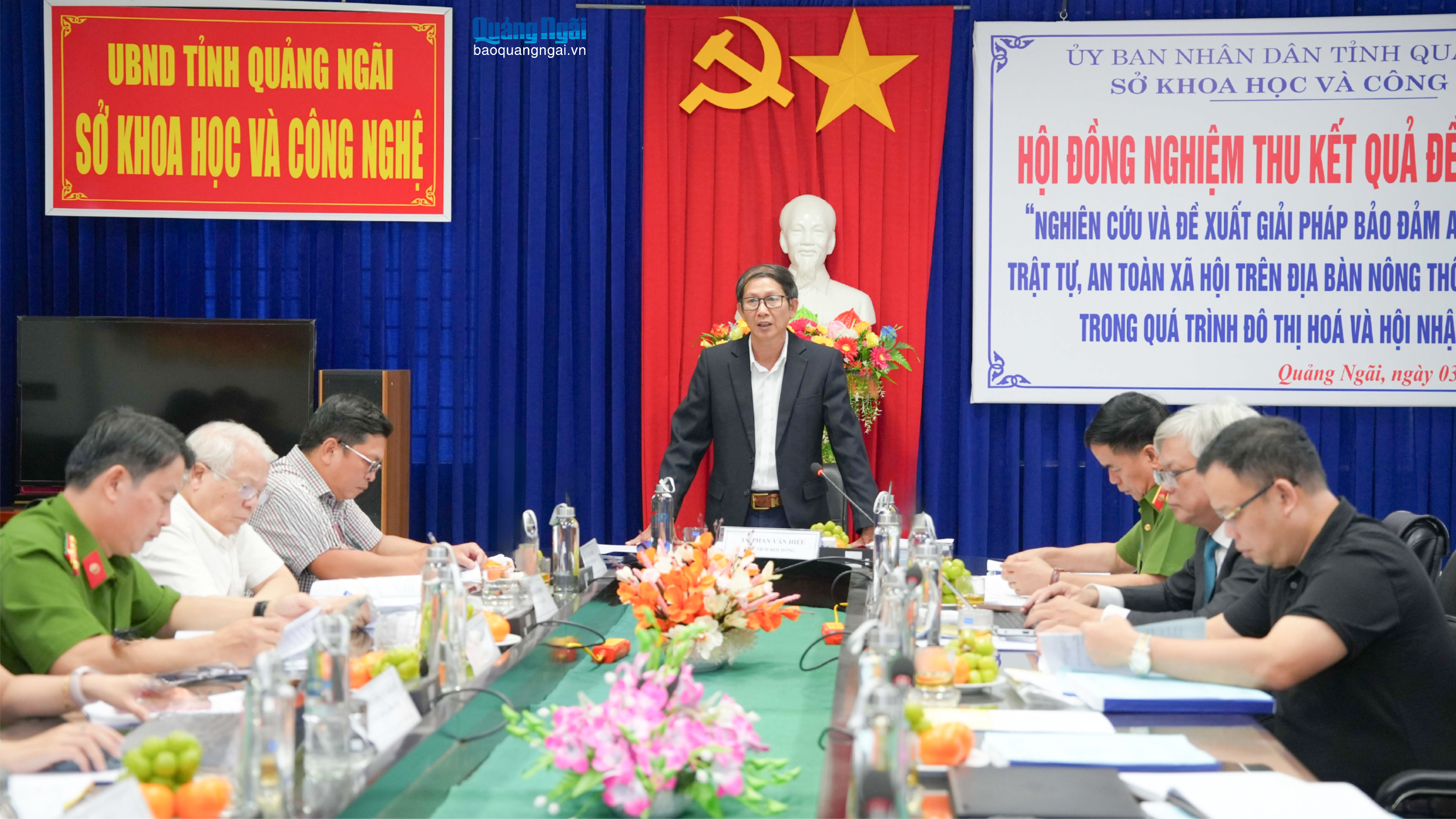 Nghiệm thu đề tài bảo đảm an ninh chính trị, trật tự khu vực nông thôn