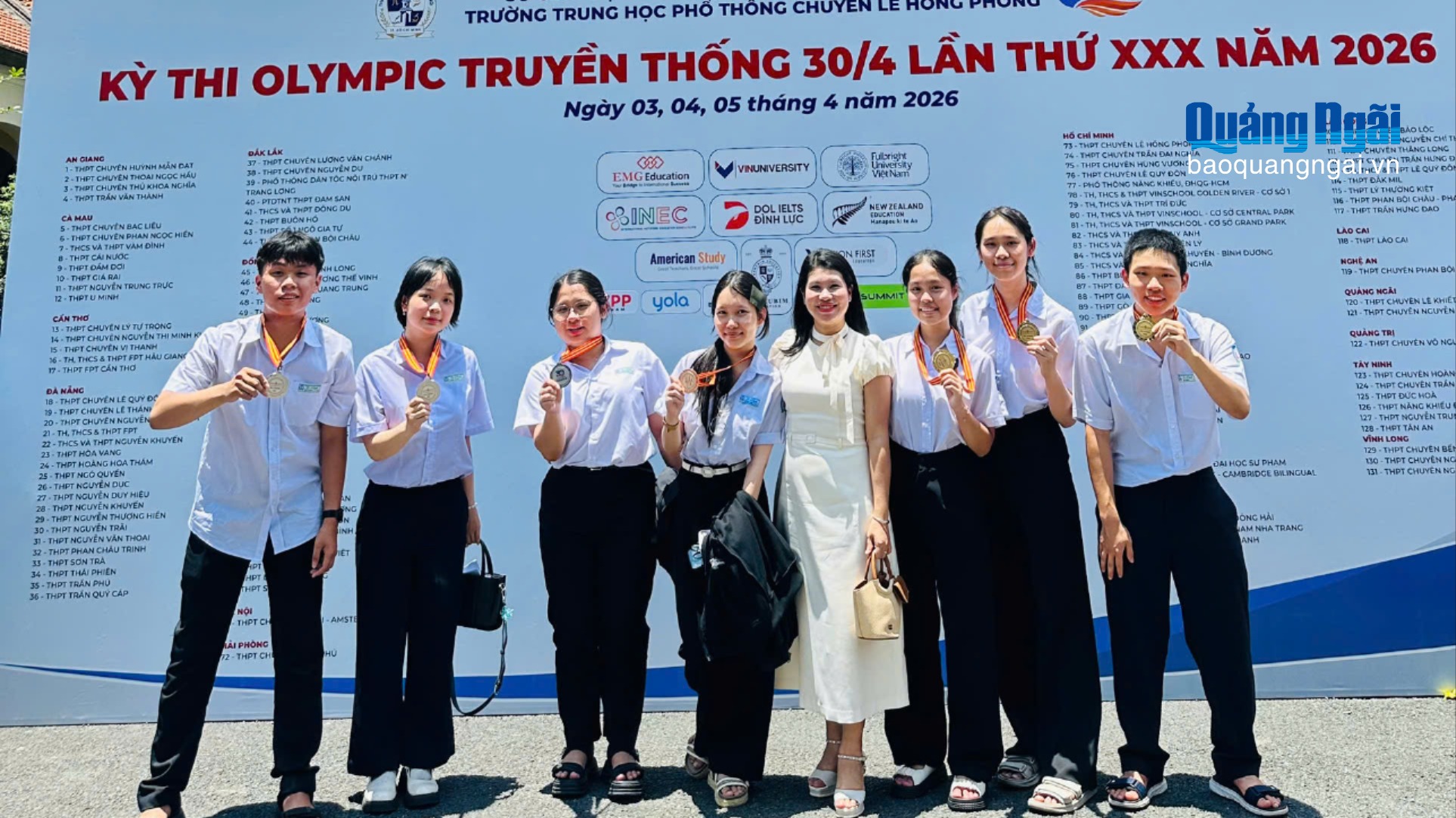 Trường THPT Chuyên Lê Khiết đoạt 51 huy chương tại Kỳ thi Olympic 30/4