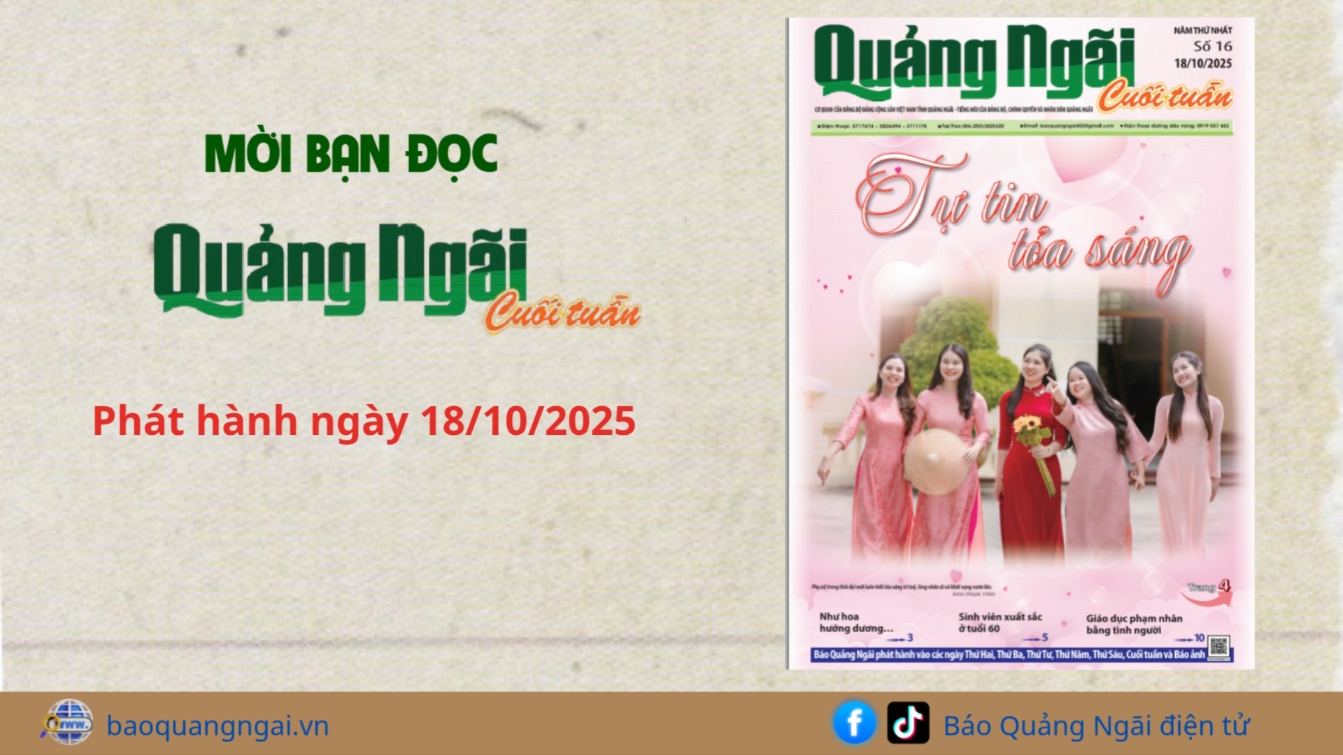 [Video]. Mời bạn đọc Báo Quảng Ngãi cuối tuần