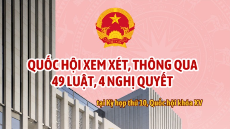 [Infographic]. Các luật, nghị quyết dự kiến được thông qua tại Kỳ họp thứ 10, Quốc hội khóa XV