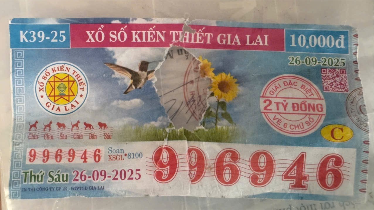 Vụ vé số trúng 2 tỷ đồng bị rách ở Quảng Ngãi: Công ty xổ số đã trả thưởng