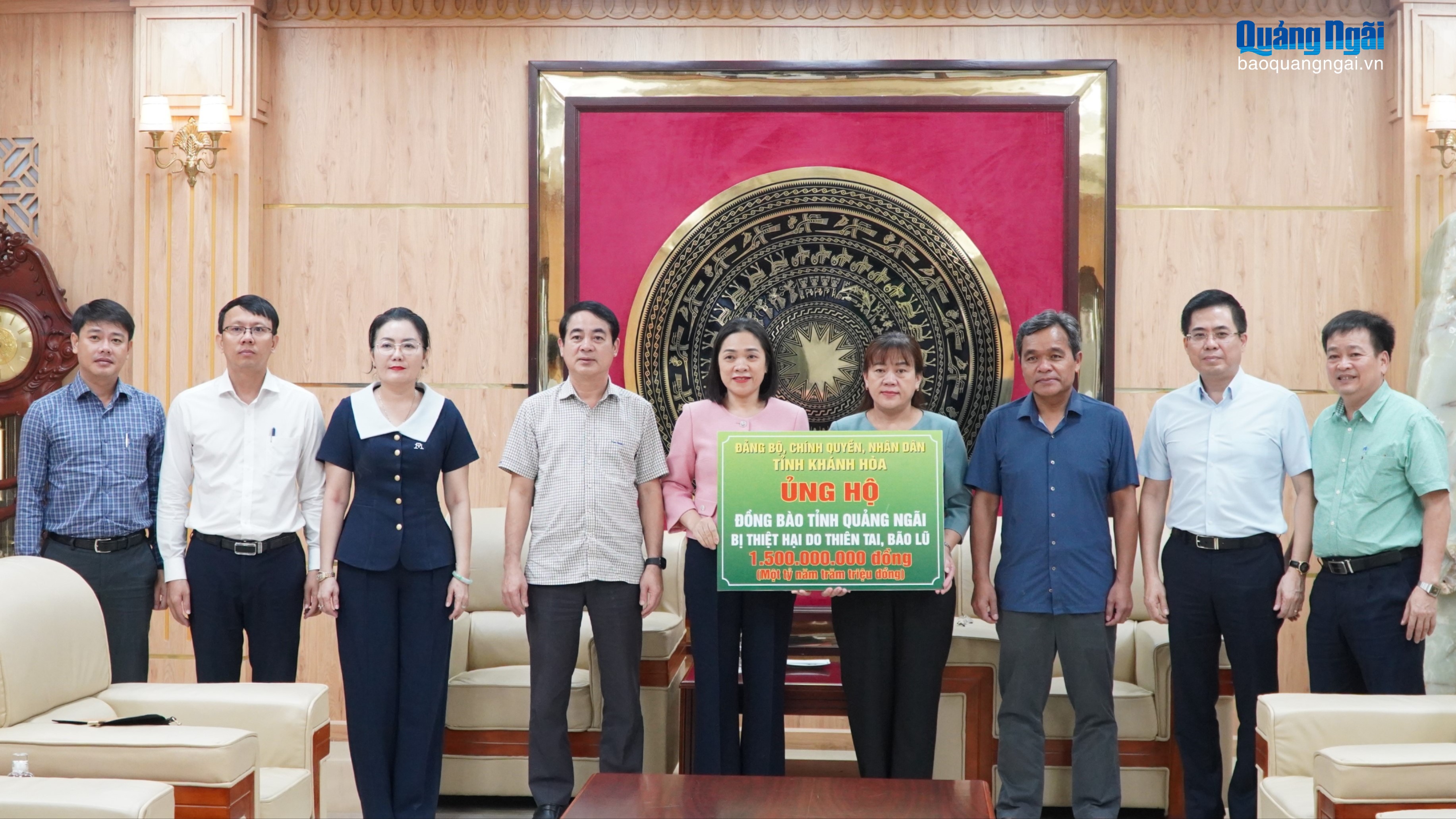 Khánh Hòa hỗ trợ Quảng Ngãi 1,5 tỷ đồng khắc phục hậu quả thiên tai