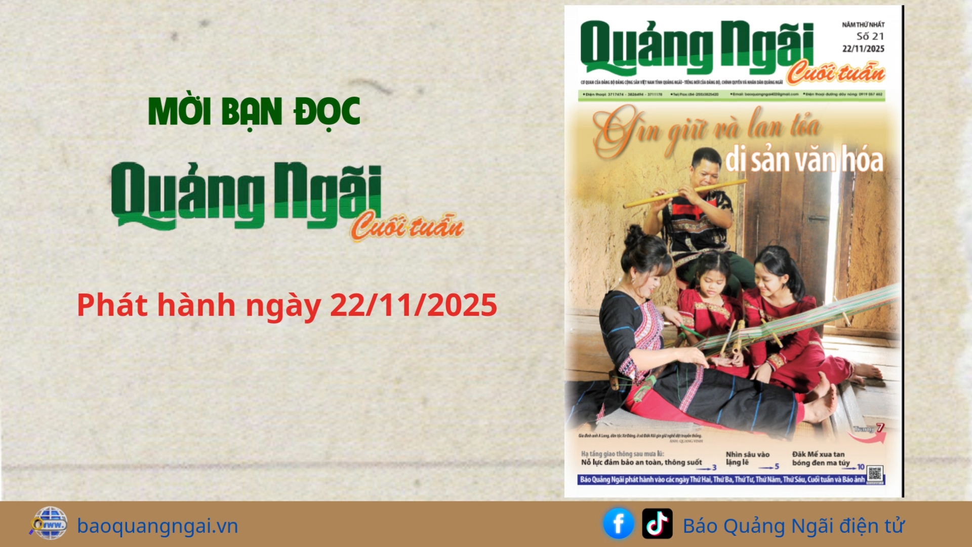 [Video]. Mời bạn đọc Báo Quảng Ngãi cuối tuần