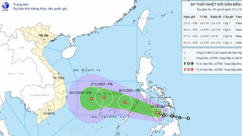 Tin áp thấp nhiệt đới gần Biển Đông