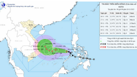 Bão số 15 có sức gió cấp 8 giật cấp 10, hướng vào giữa Biển Đông
