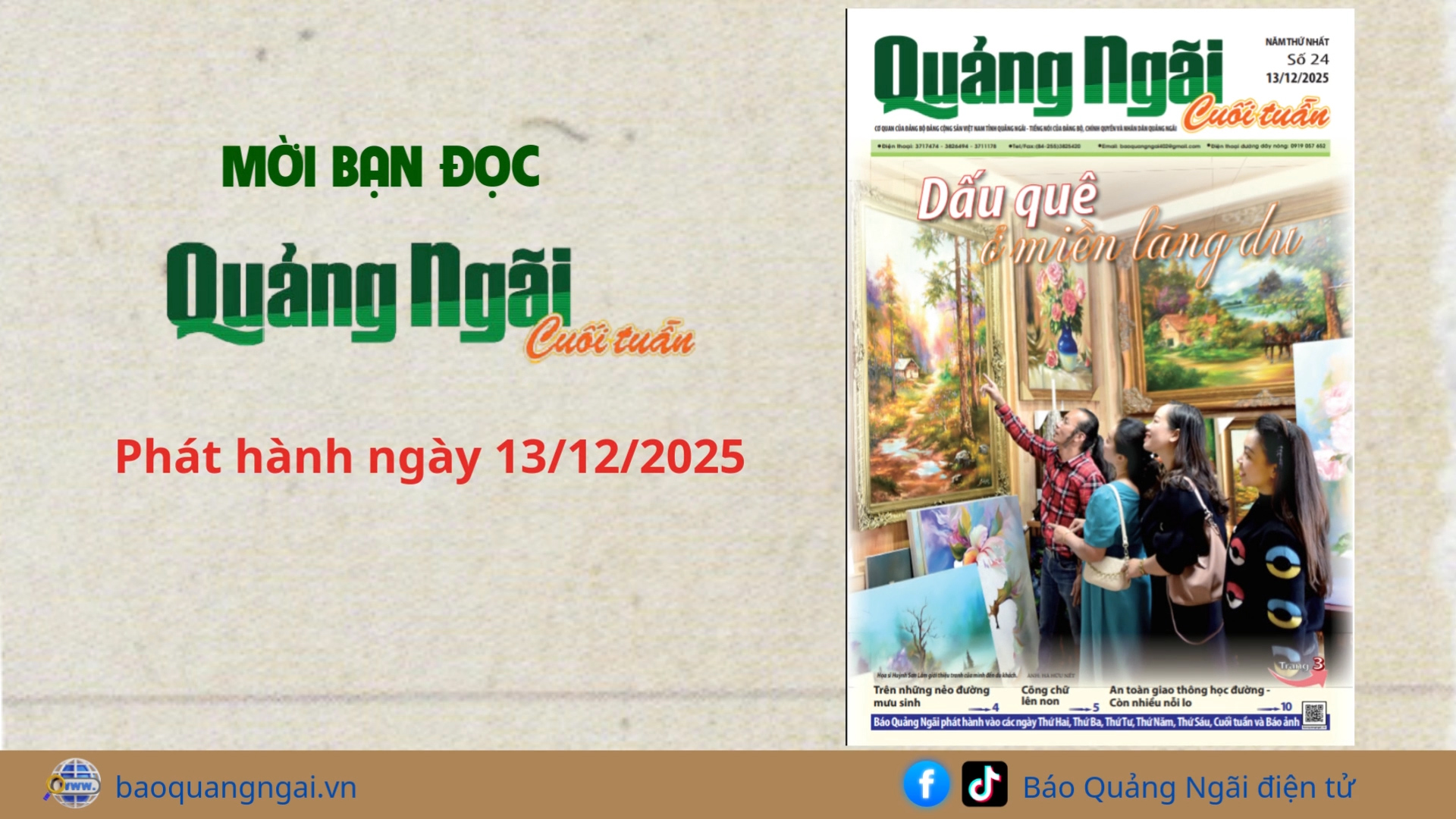 [Video]. Mời bạn đọc Báo Quảng Ngãi cuối tuần