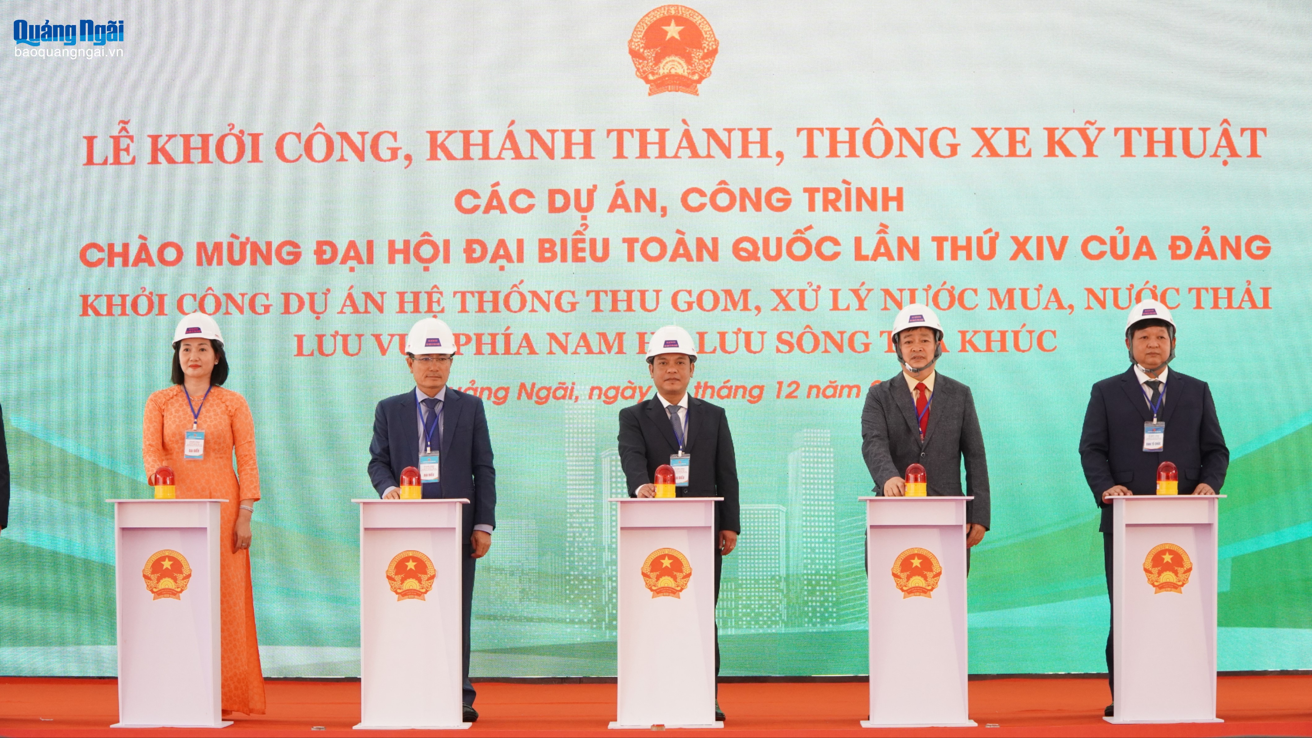 Khởi công dự án Hệ thống thu gom, xử lý nước mưa, nước thải lưu vực phía Nam hạ lưu sông Trà Khúc