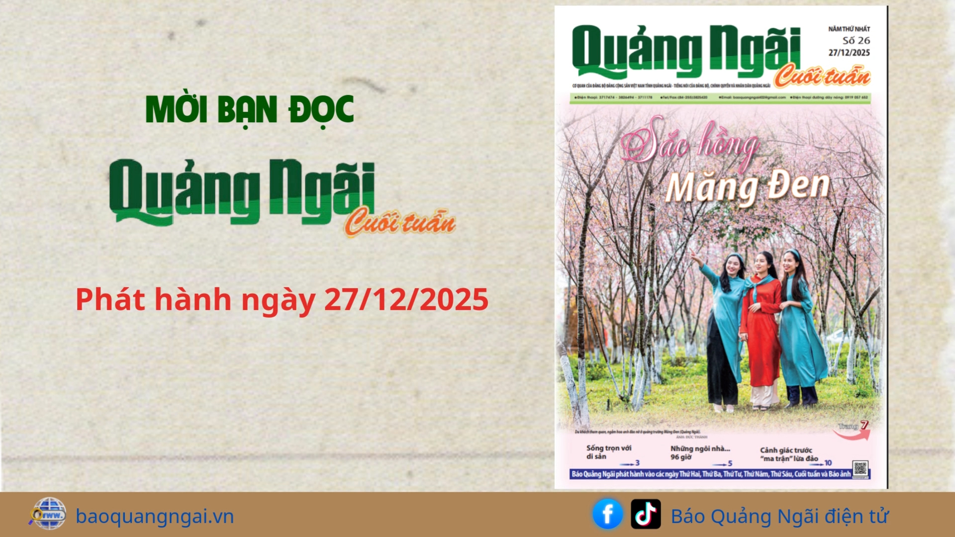 [Video]. Mời bạn đọc Báo Quảng Ngãi cuối tuần