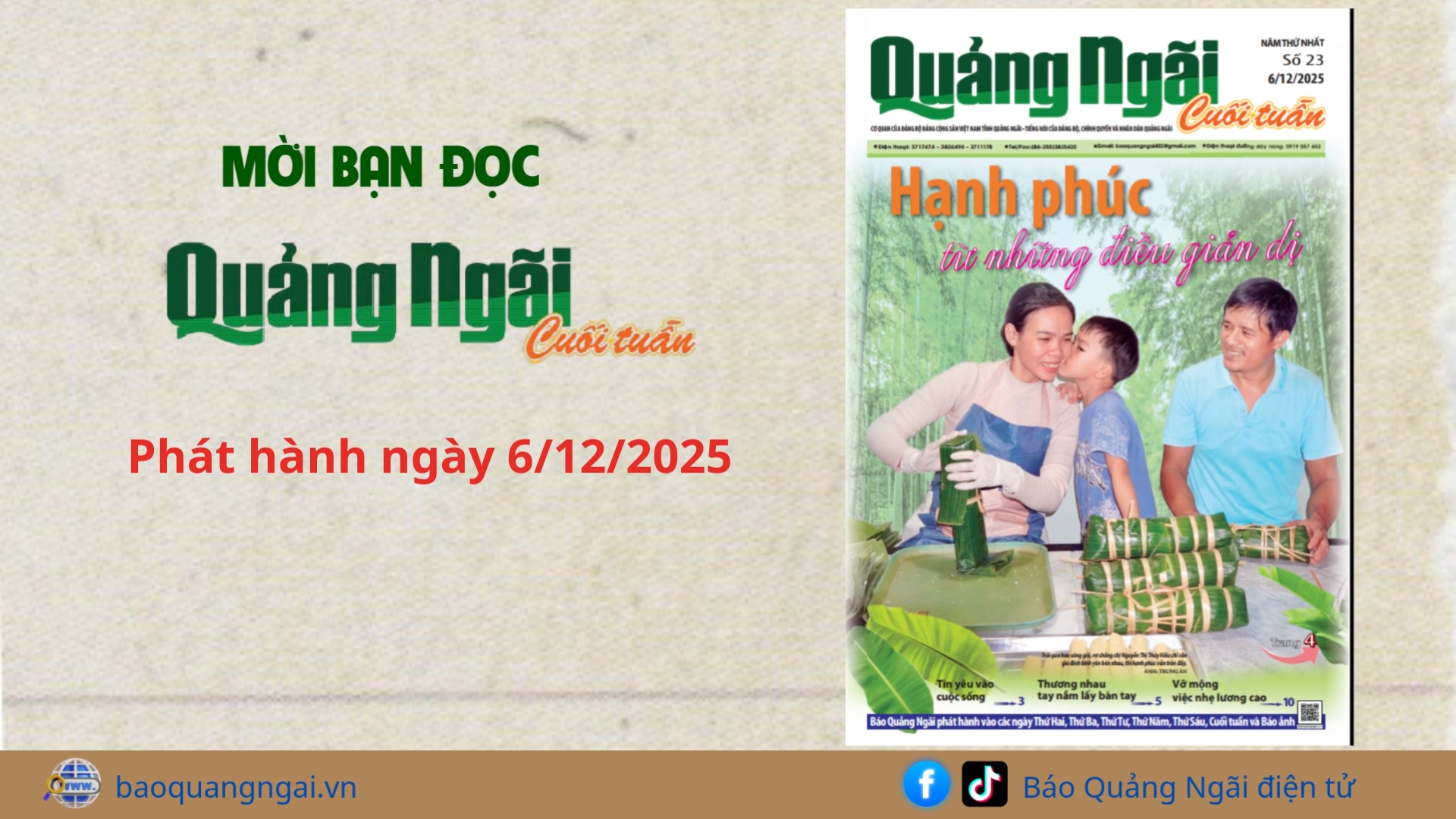 [Video]. Mời bạn đọc Báo Quảng Ngãi cuối tuần
