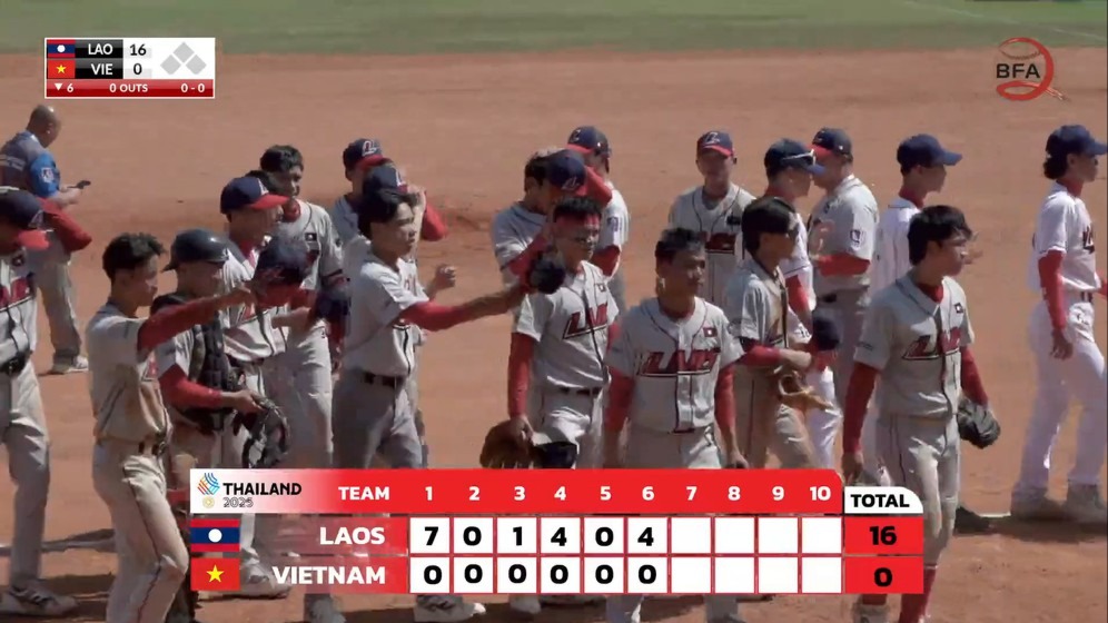 Bóng chày Việt Nam thất bại 0 - 16 trước Lào tại SEA Games 2025