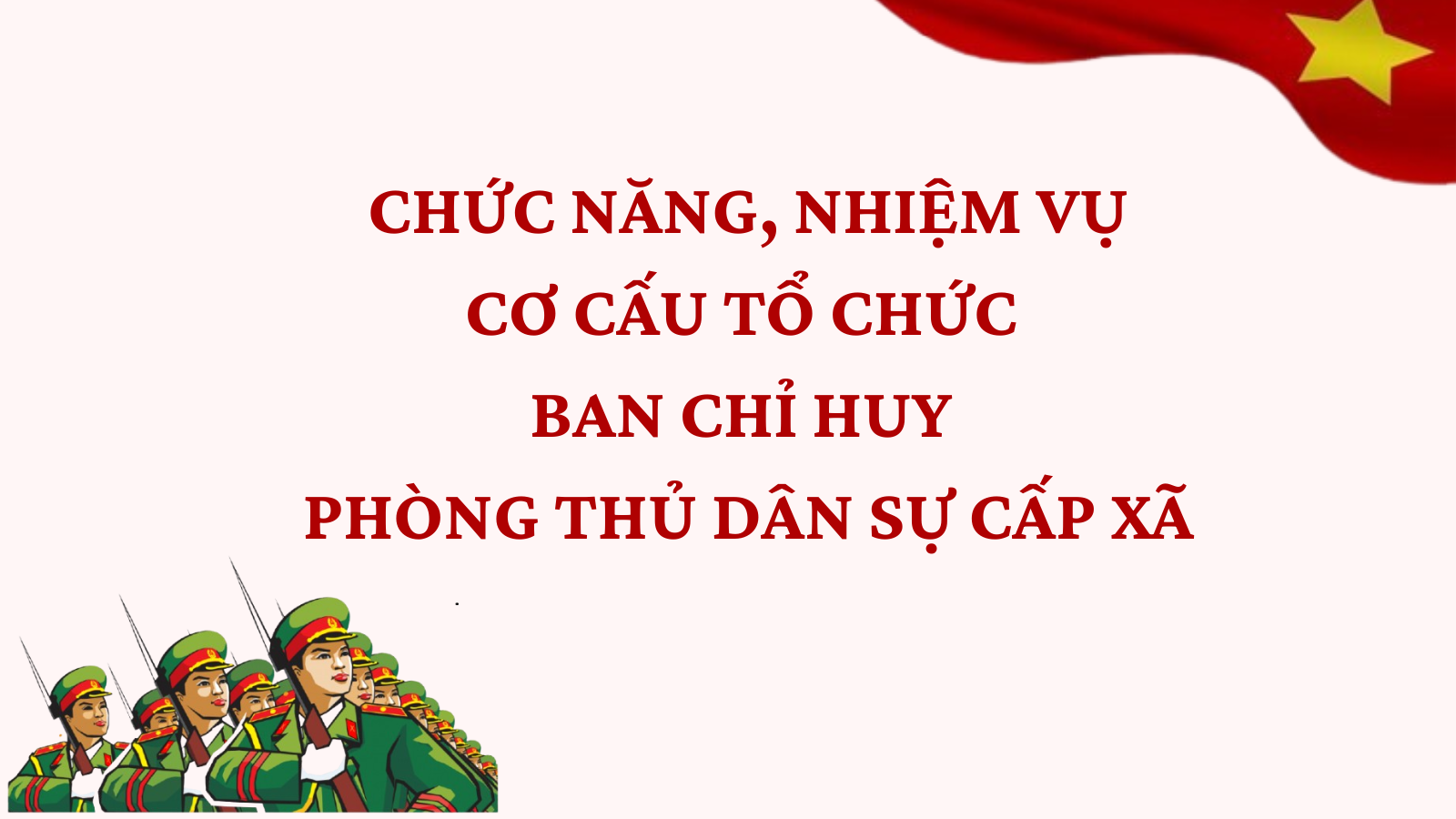 [Infographic]. Chức năng, nhiệm vụ, cơ cấu tổ chức Ban Chỉ huy Phòng thủ dân sự cấp xã
