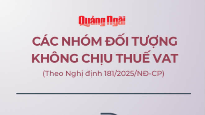 [Infographic]. Các nhóm đối tượng không chịu thuế VAT