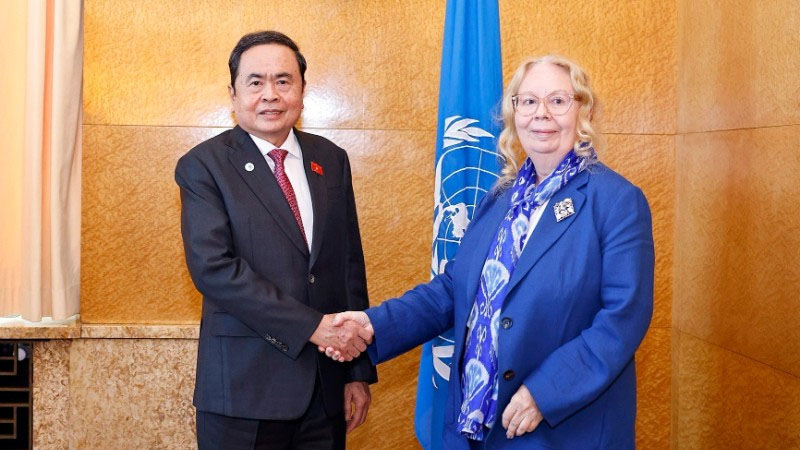 Chủ tịch Quốc hội Trần Thanh Mẫn gặp Tổng Giám đốc Văn phòng Liên hợp quốc tại Geneva Tatiana Valovaya