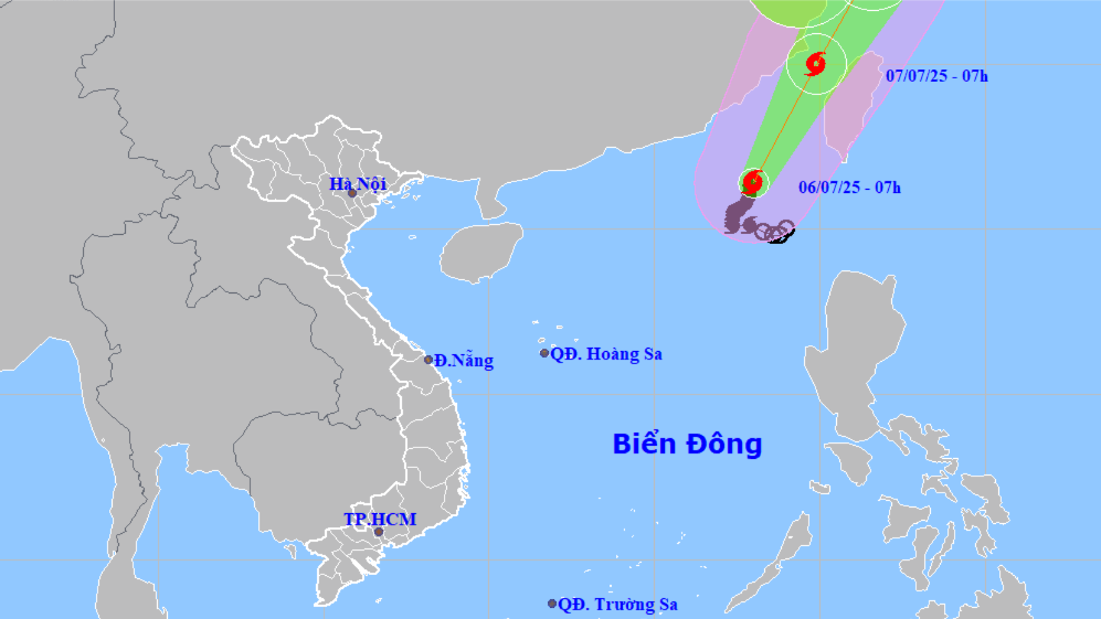 Bão số 2 mạnh lên cấp 11, giật cấp 13