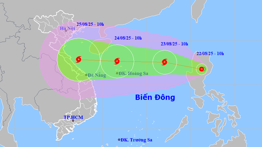 Áp thấp nhiệt đới di chuyển vào đất liền