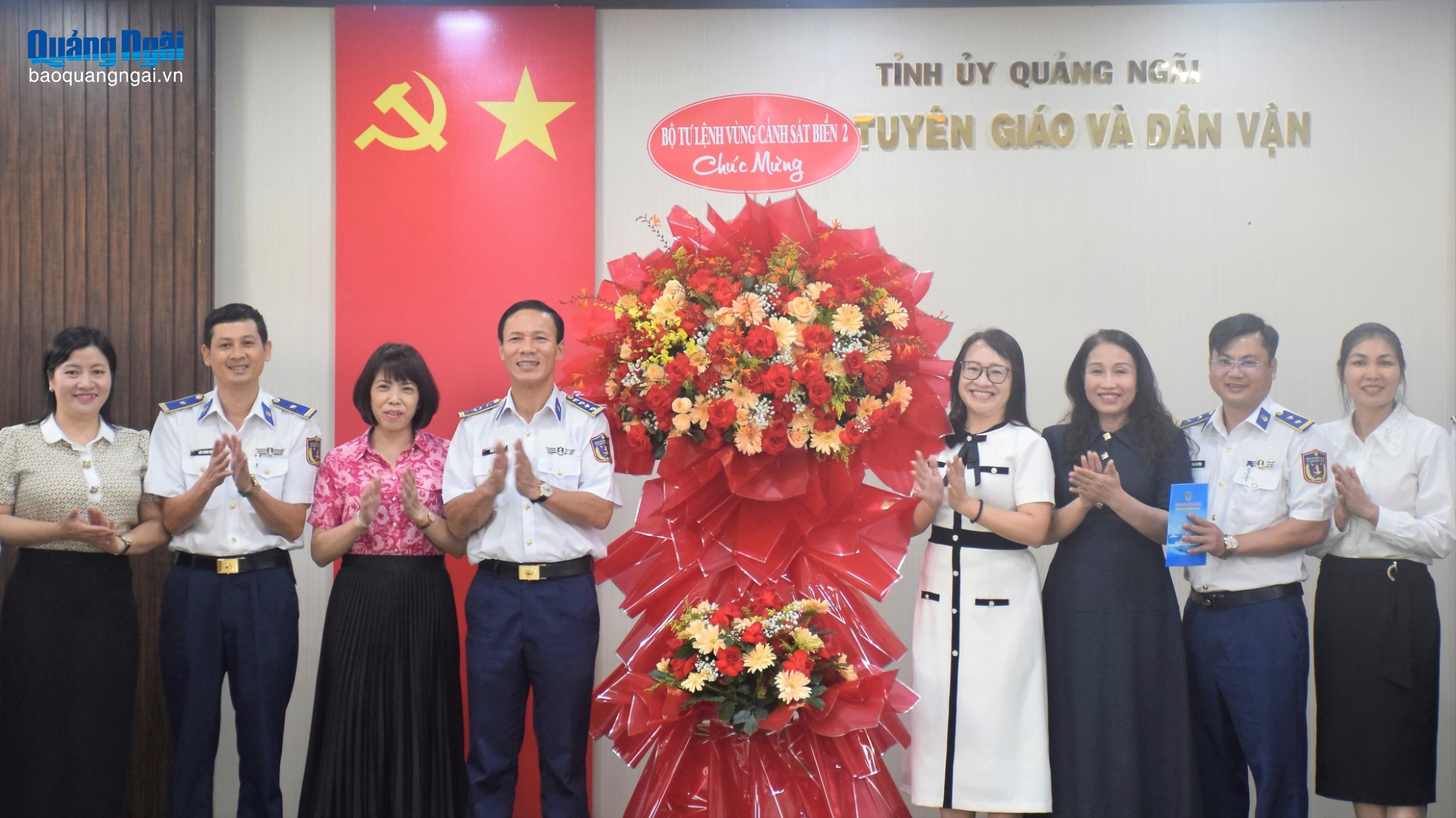 Bộ Tư lệnh Vùng Cảnh sát biển 2 làm việc với Ban Tuyên giáo và Dân vận Tỉnh ủy