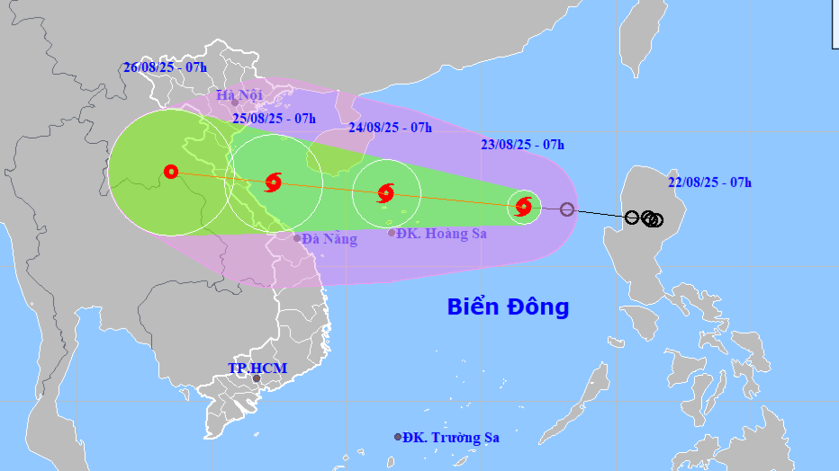 Dự báo bão số 5 sẽ đạt cấp 12, giật cấp 15 khi ở gần bờ