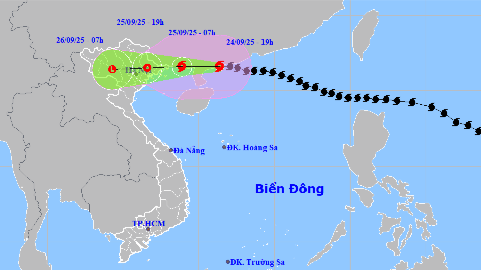 Bão số 9 (Ragasa) cấp 12 giật cấp 15, đang tiến sát Quảng Ninh - Hải Phòng