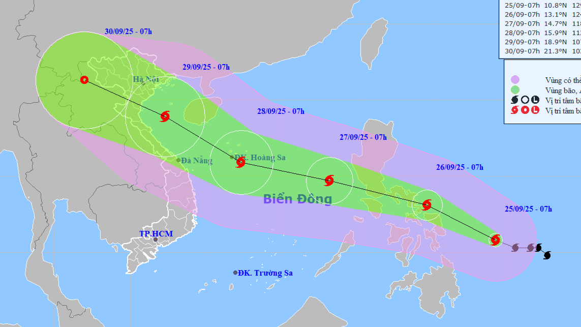 Bão Bualoi sẽ trở thành cơn bão số 10, mạnh cấp 12, giật cấp 15