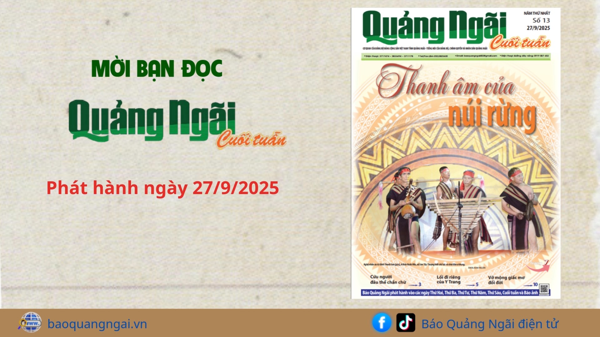 [Video]. Mời bạn đọc Báo Quảng Ngãi cuối tuần