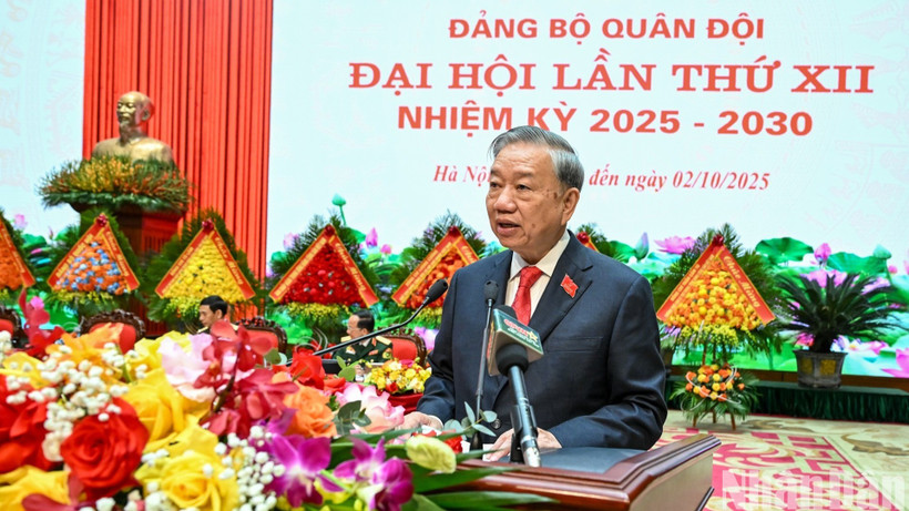 Phát biểu chỉ đạo của Tổng Bí thư Tô Lâm, Bí thư Quân ủy Trung ương tại Đại hội đại biểu Đảng bộ Quân đội lần thứ XII, nhiệm kỳ 2025 - 2030