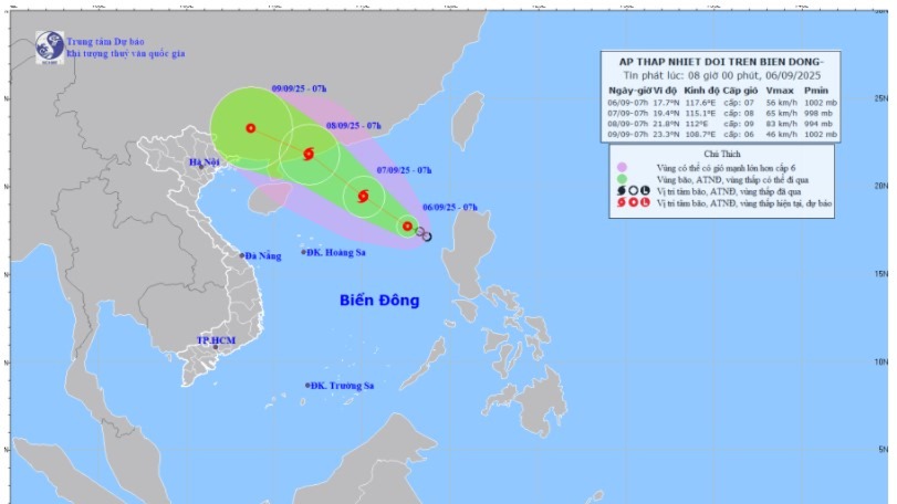Công điện về việc ứng phó với áp thấp nhiệt đới trên biển Đông