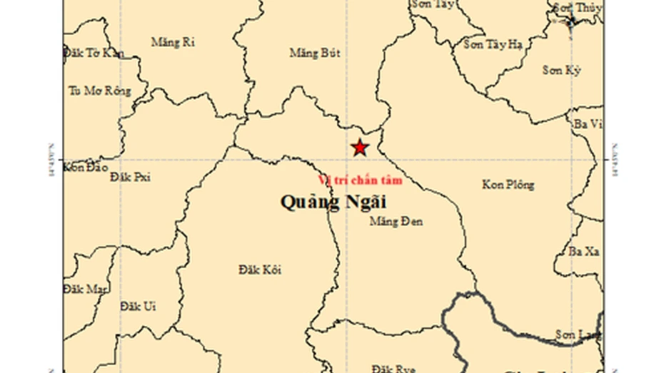Động đất 3,7 độ ở xã Măng Đen