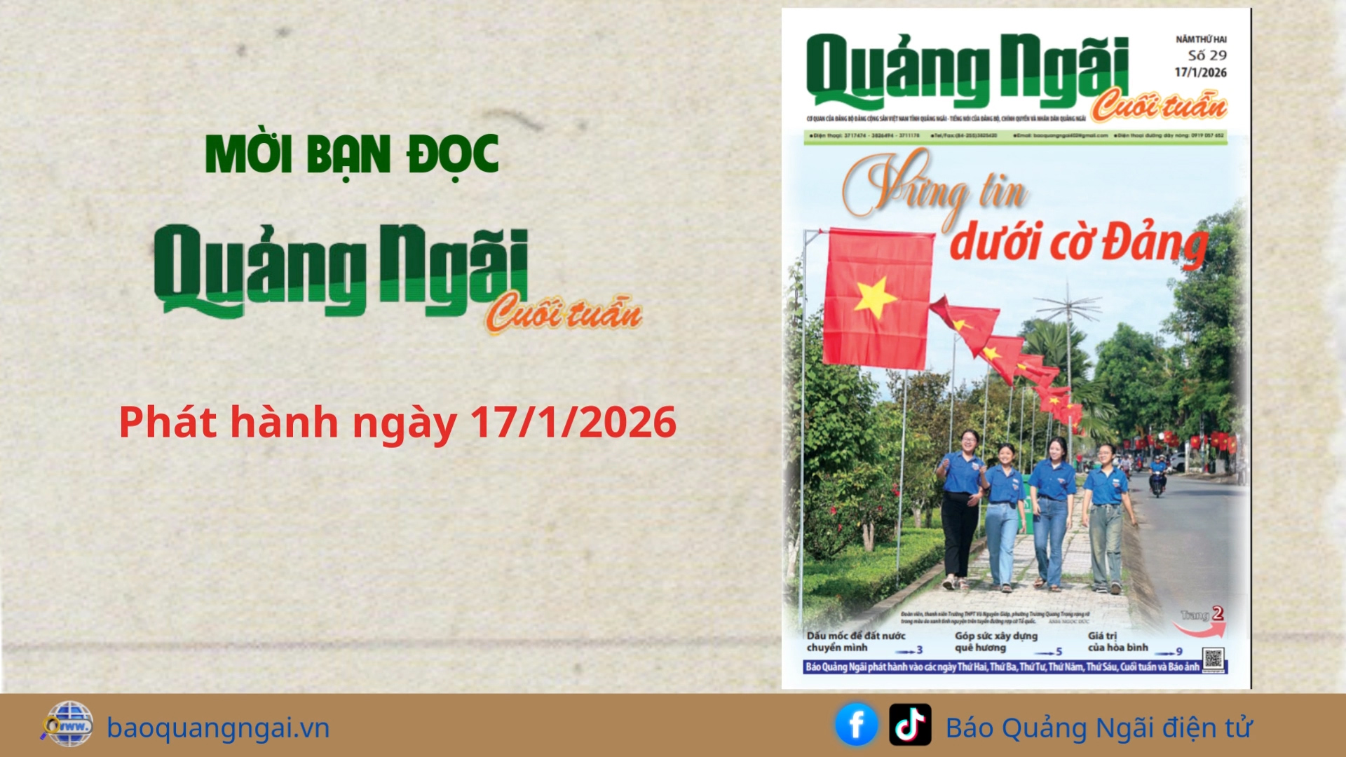 [Video]. Mời bạn đọc Báo Quảng Ngãi cuối tuần