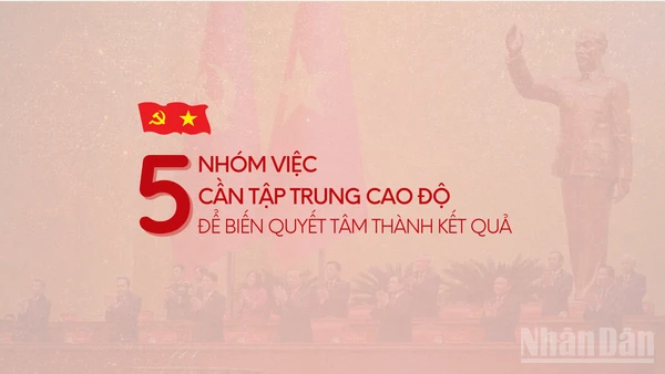 [Infographic]. Năm nhóm việc cần tập trung cao độ để biến quyết tâm thành kết quả