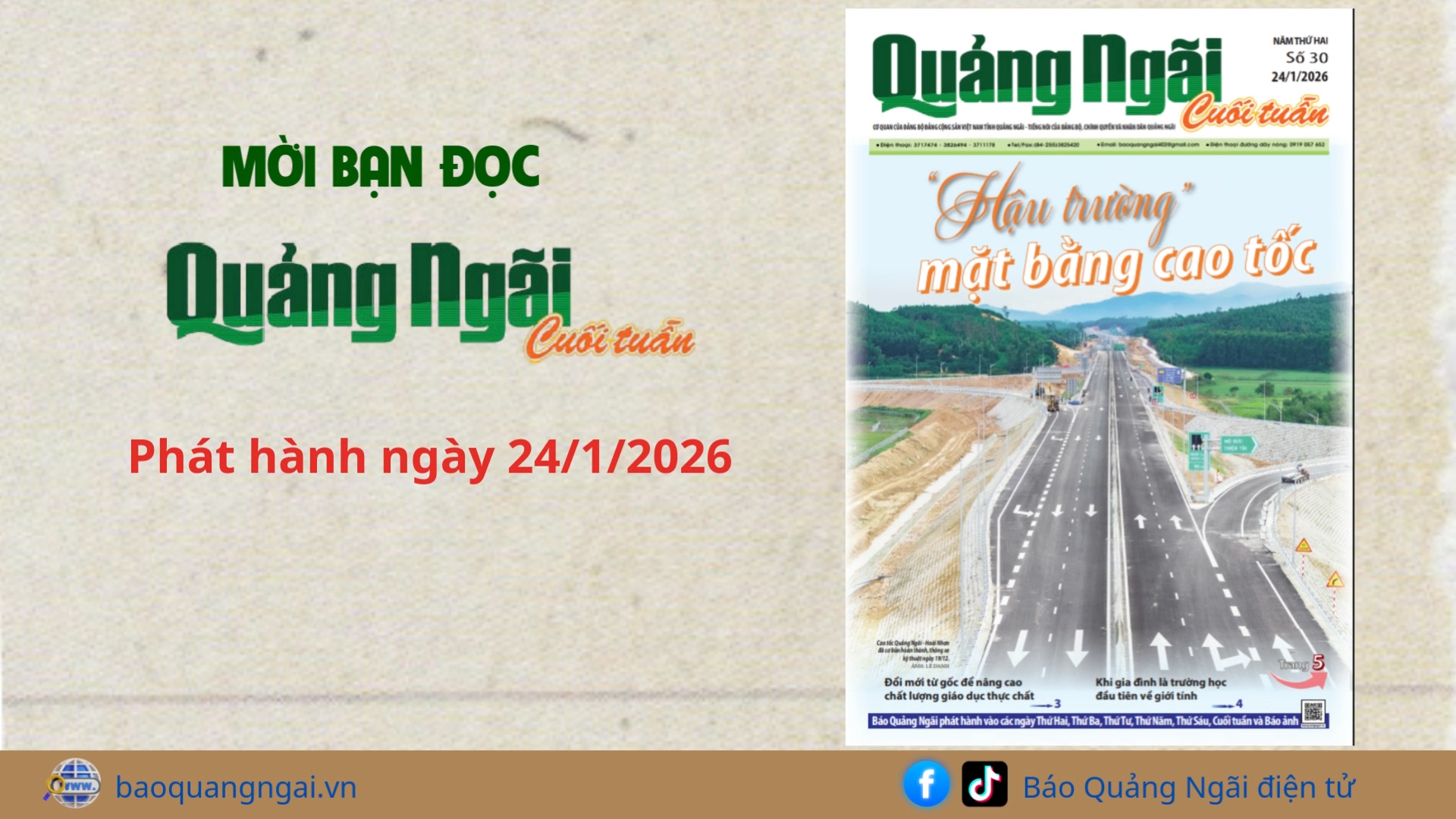 [Video]. Mời bạn đọc Báo Quảng Ngãi cuối tuần