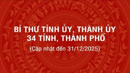 [Infographic]. Các đồng chí Bí thư Tỉnh ủy, Thành ủy 34 tỉnh, thành phố, cập nhật đến ngày 31/12/2025