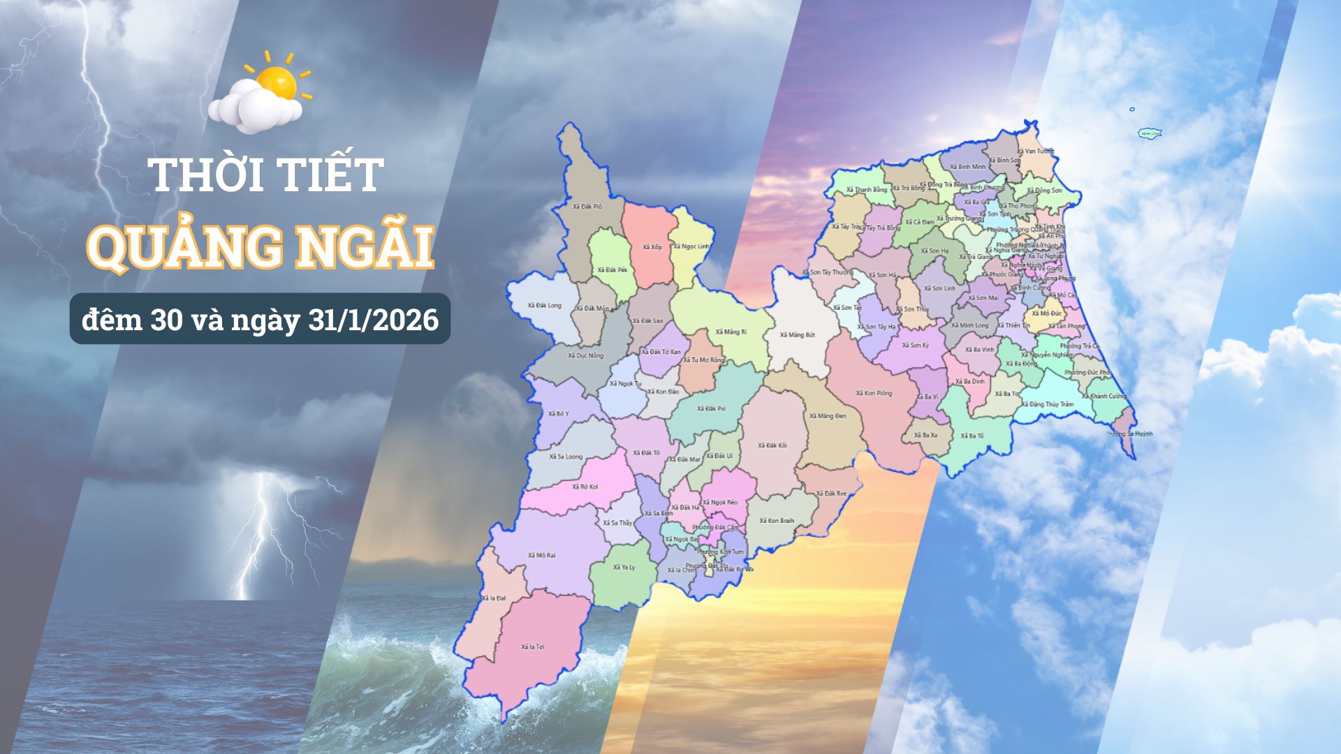 Thời tiết Quảng Ngãi 24 giờ tới: Nắng ráo toàn tỉnh, phía tây trời khô hanh