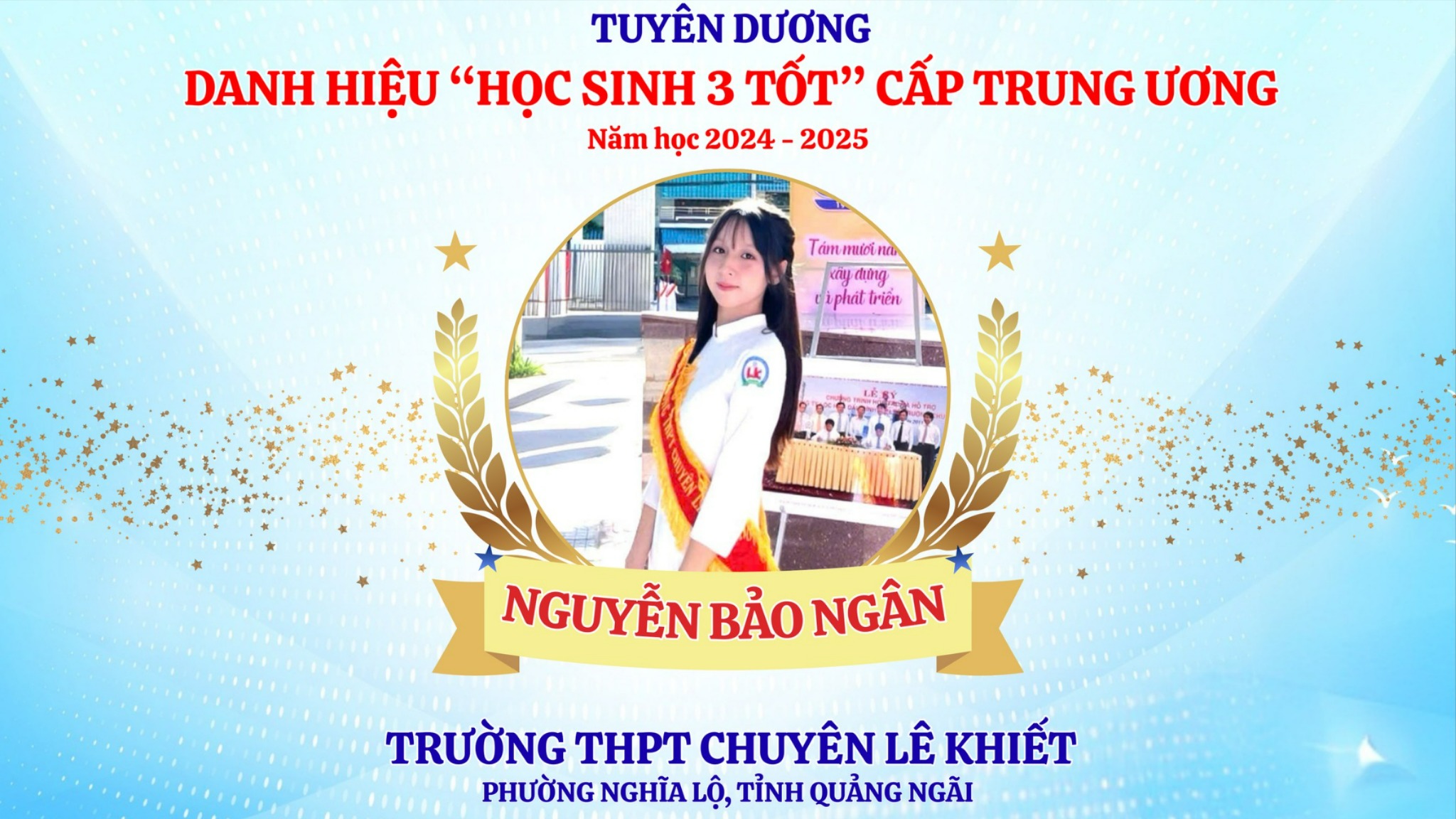 Quảng Ngãi có 45 học sinh đạt danh hiệu “Học sinh 3 tốt” cấp trung ương