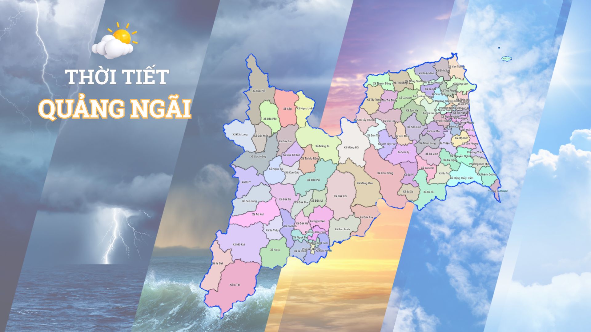 Quảng Ngãi nhiều mây, có mưa rào rải rác trong những ngày đầu năm mới Bính Ngọ