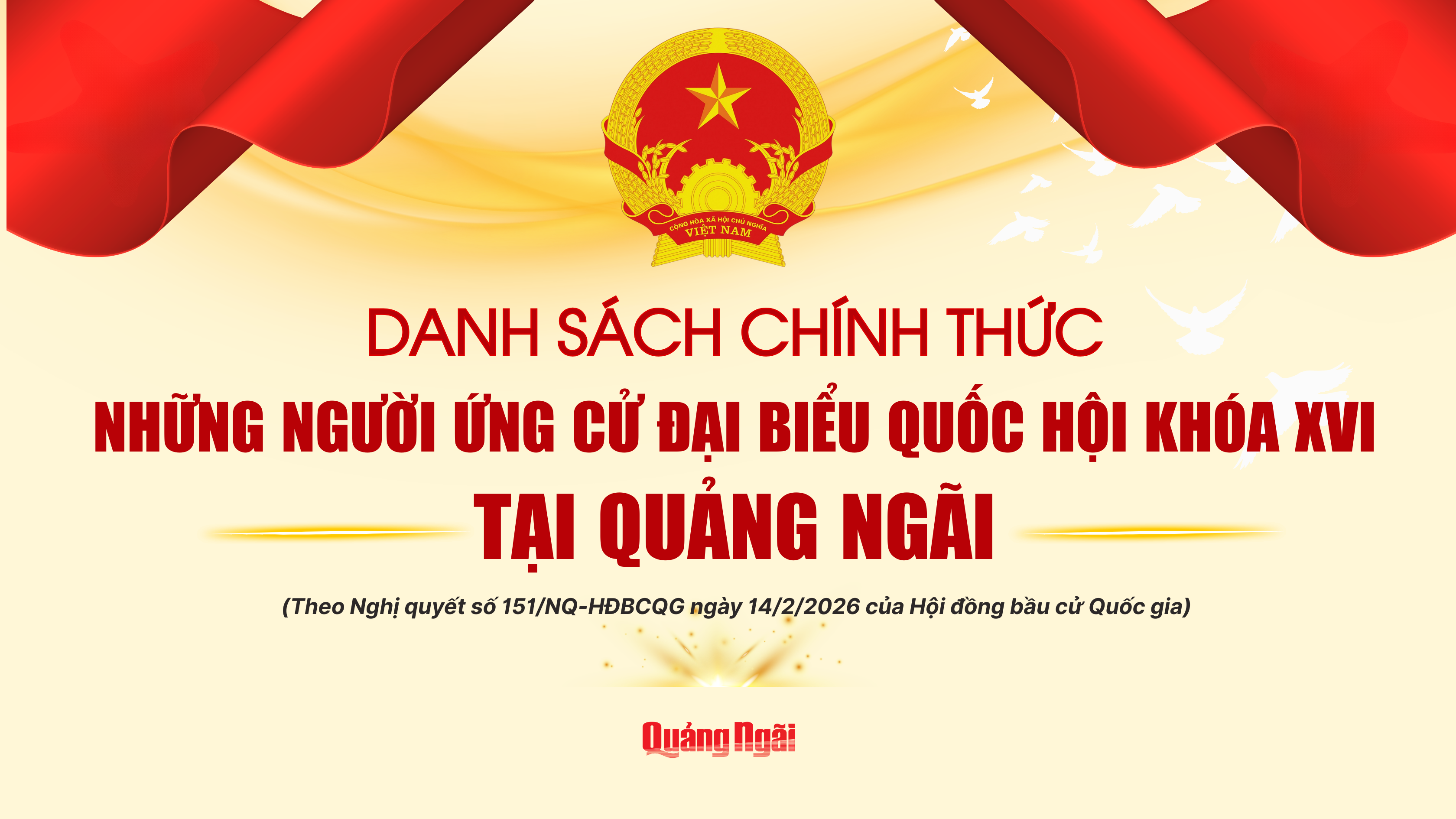 [Infographic]. Danh sách chính thức 19 người ứng cử đại biểu Quốc hội khóa XVI tại Quảng Ngãi