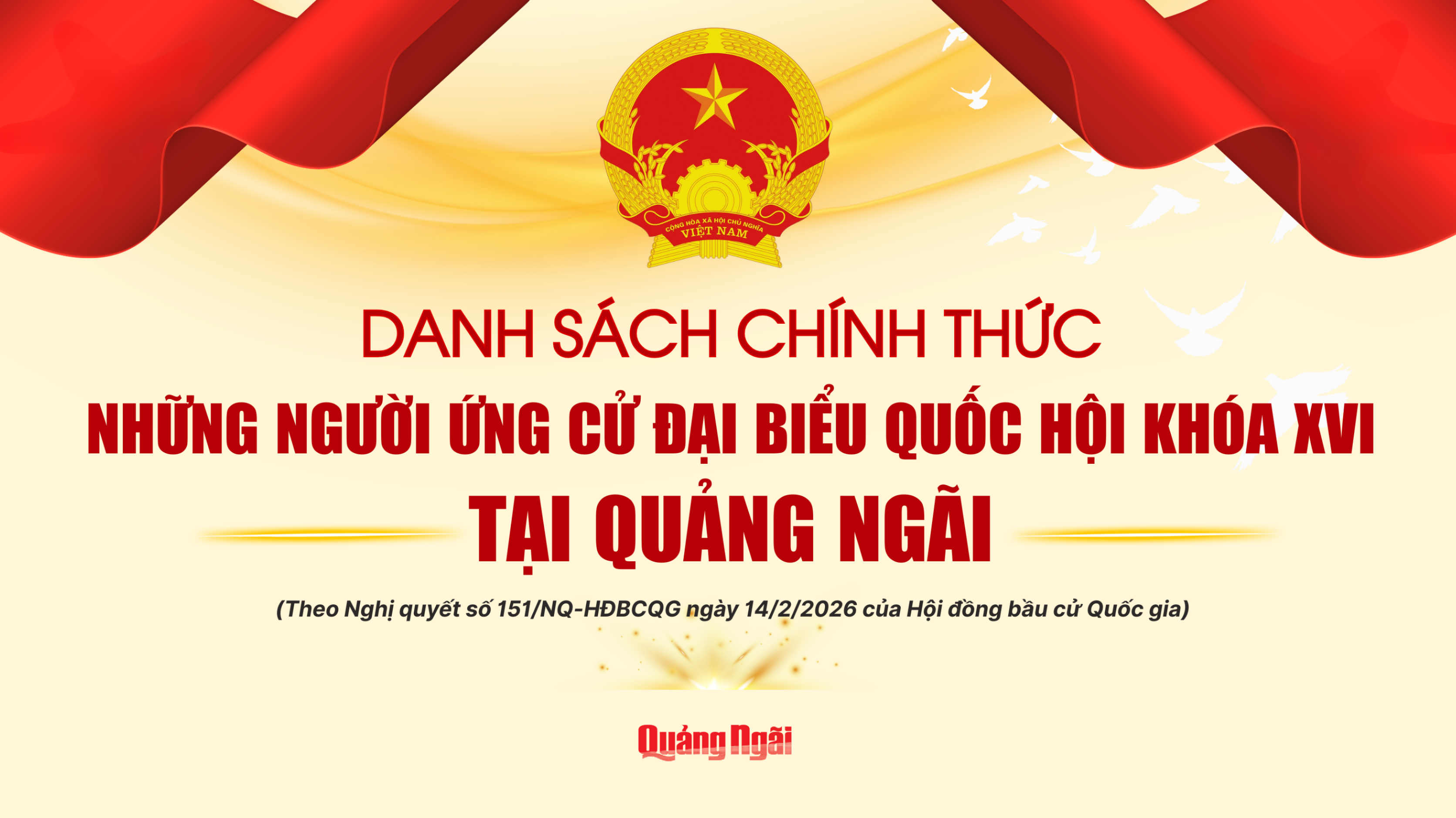 [Infographic]. Danh sách chính thức 19 người ứng cử đại biểu Quốc hội khóa XVI tại Quảng Ngãi