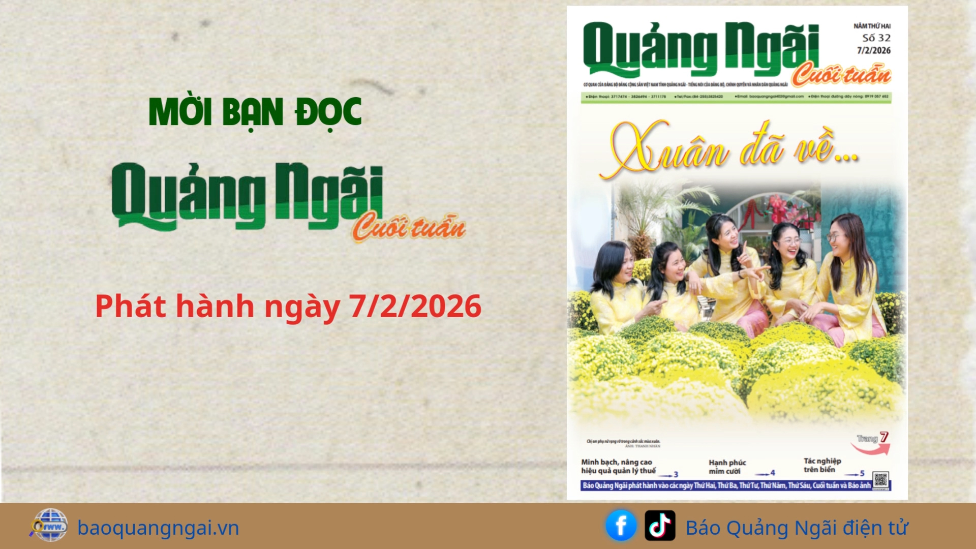 [Video]. Mời bạn đọc Báo Quảng Ngãi cuối tuần