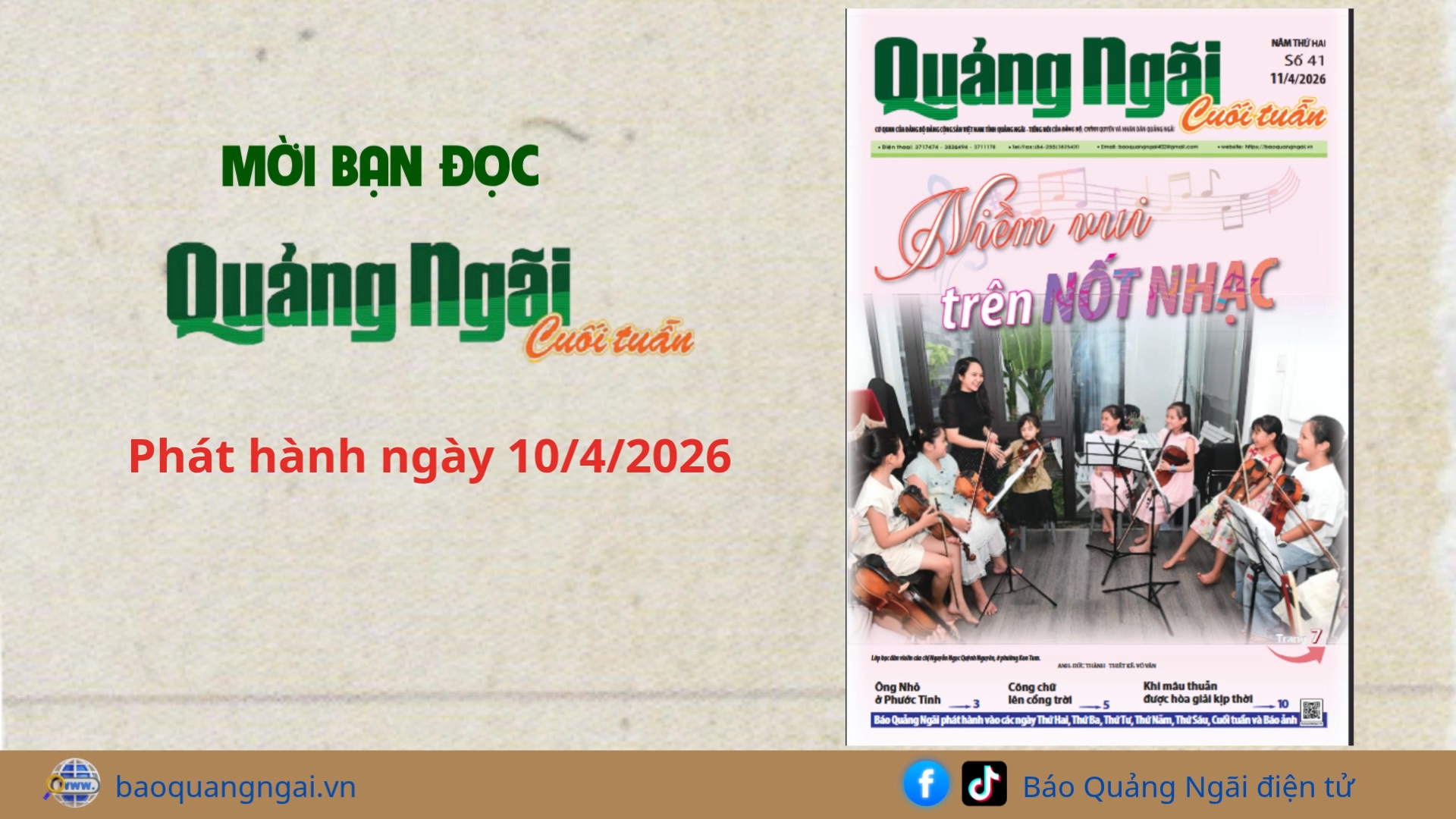 [Video]. Mời bạn đọc Báo Quảng Ngãi cuối tuần