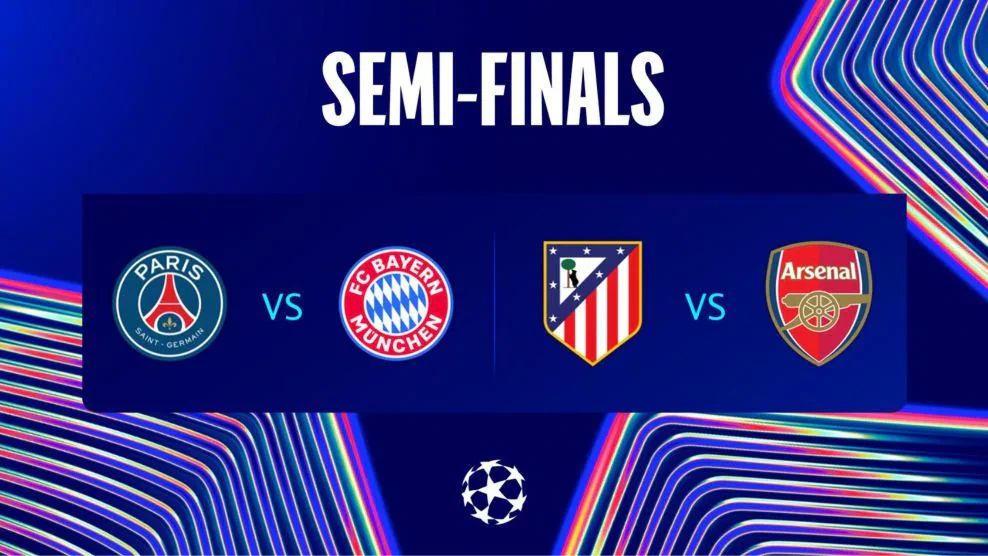 Bán kết UEFA Champions League: PSG gặp Bayern và Atletico Madrid đối đầu Arsenal