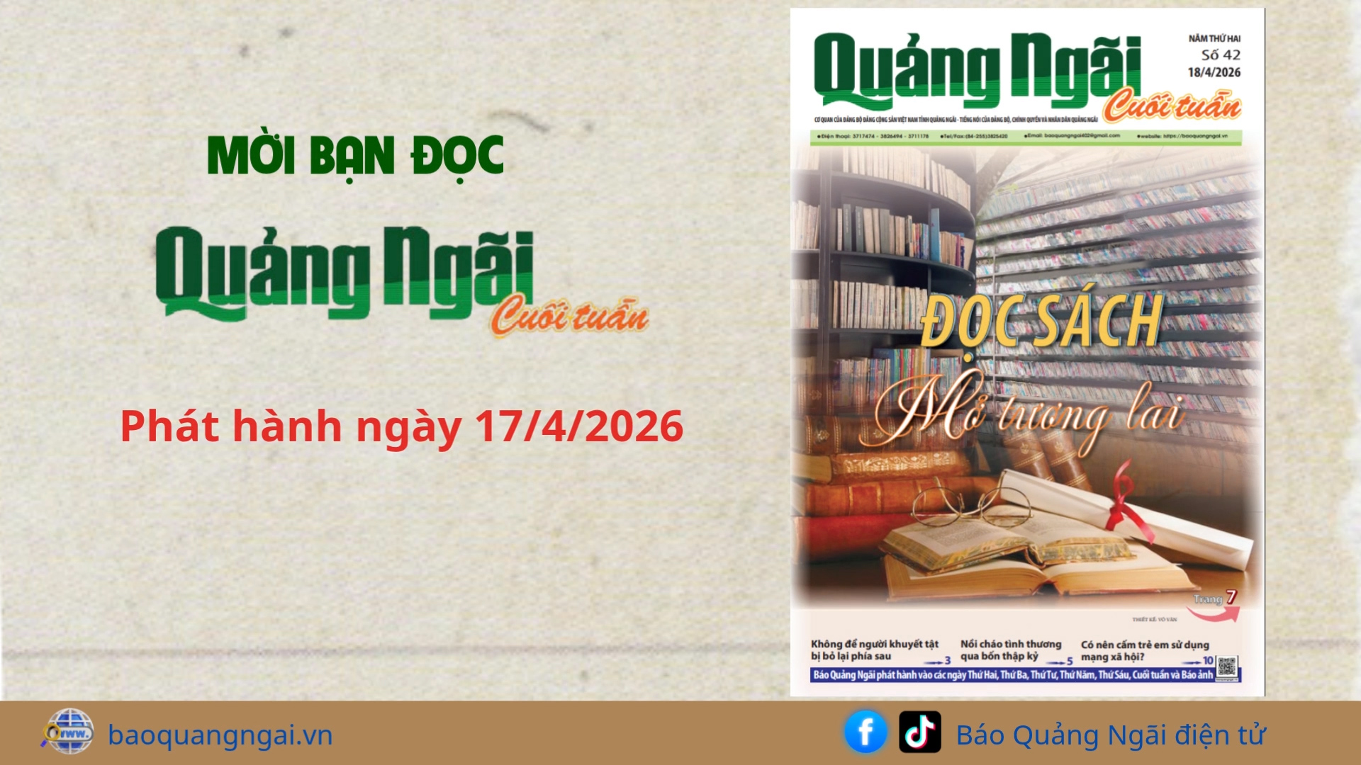 [Video]. Mời bạn đọc Báo Quảng Ngãi cuối tuần