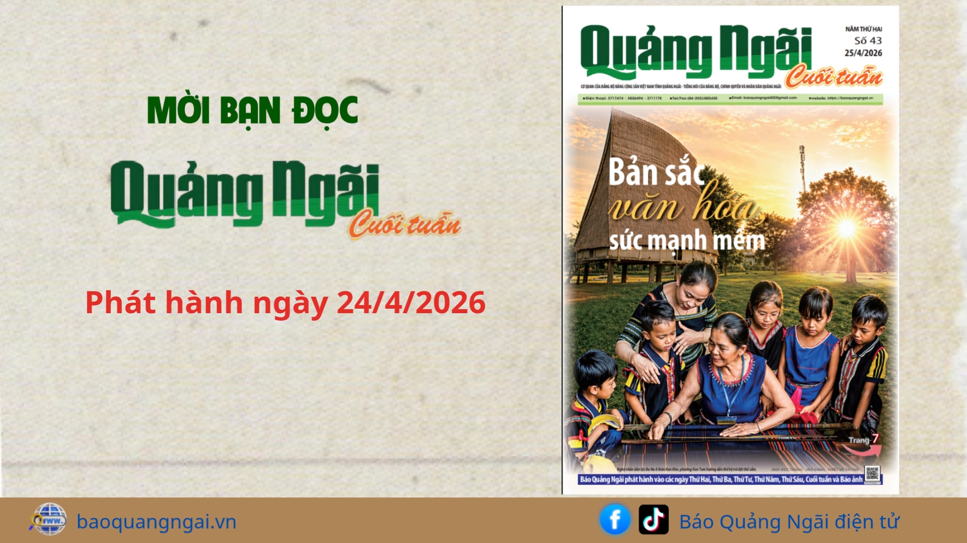 [Video]. Mời bạn đọc Báo Quảng Ngãi cuối tuần