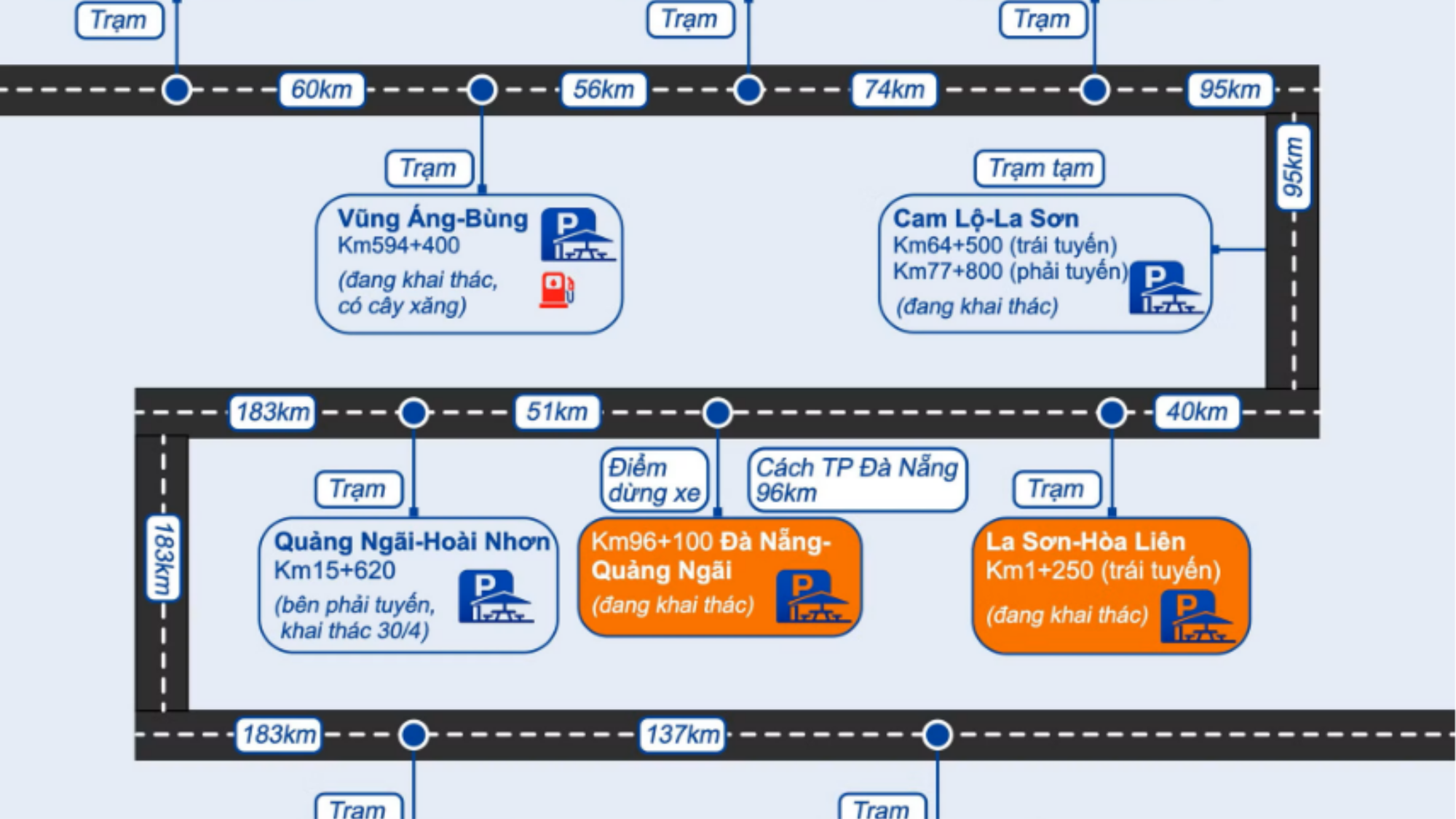 [Inforgraphic]. Các trạm dừng nghỉ trên cao tốc Bắc - Nam phía đông phục vụ dịp nghỉ lễ 30/4 và 1/5