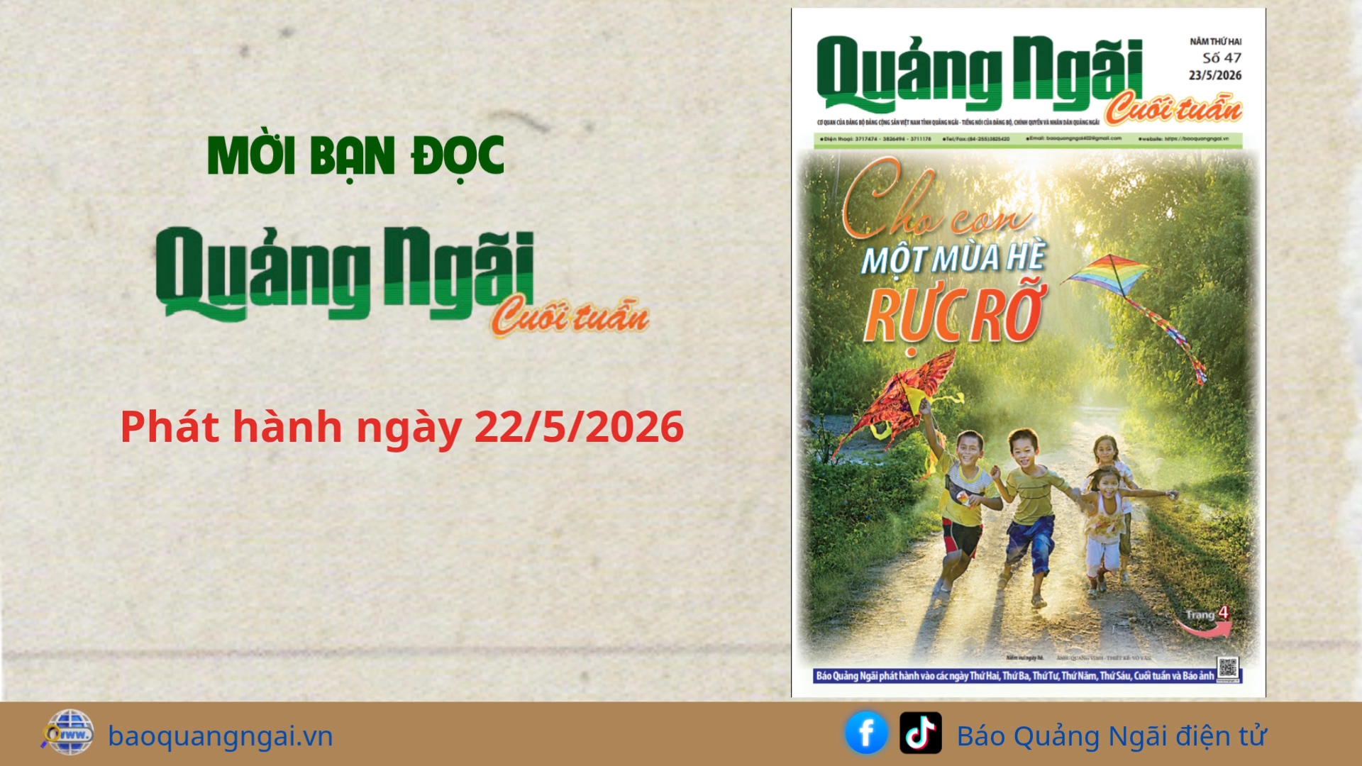 [Video]. Mời bạn đọc Báo Quảng Ngãi cuối tuần