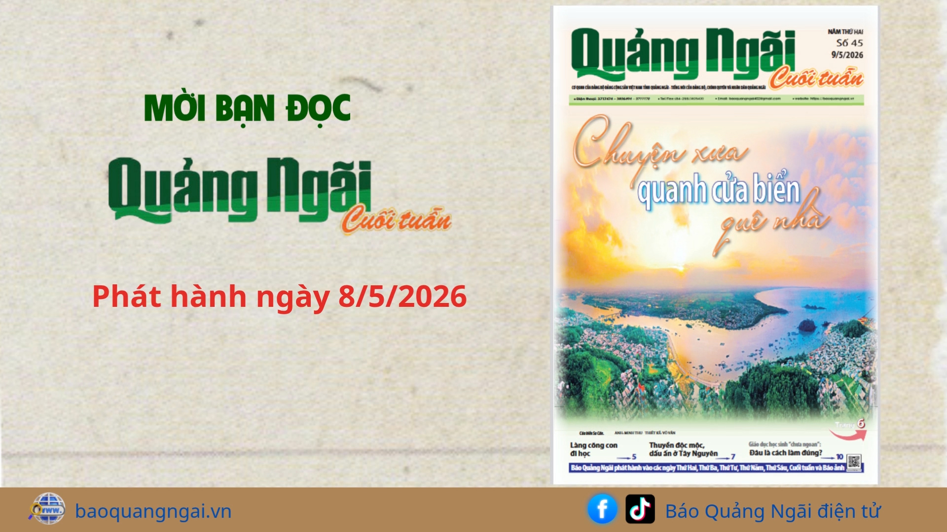 [Video]. Mời bạn đọc Báo Quảng Ngãi cuối tuần