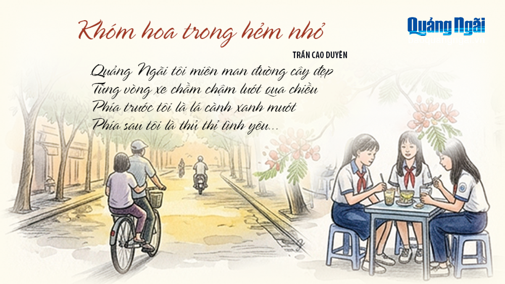 Khóm hoa trong hẻm nhỏ